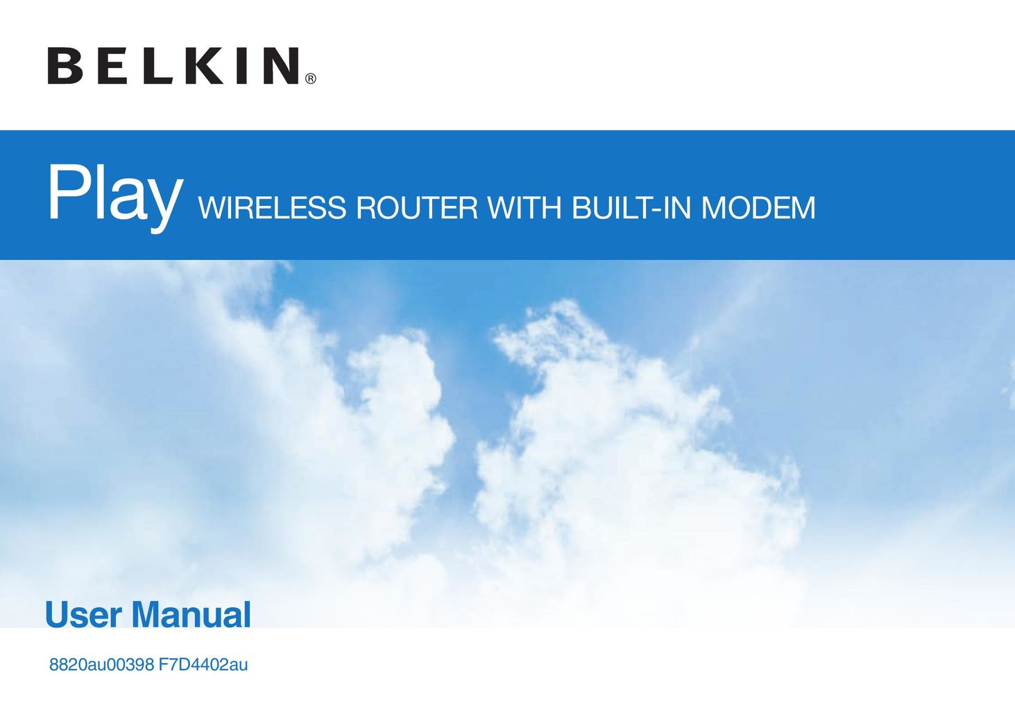Belkin 8820AU00398 Network Router User Manual