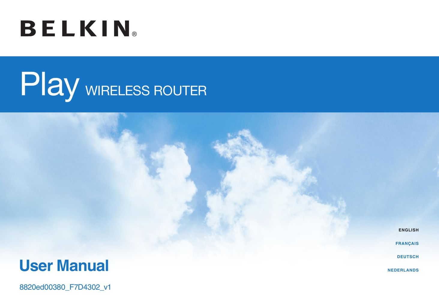 Belkin 8820ed00380_F7D4302_v1 Network Router User Manual