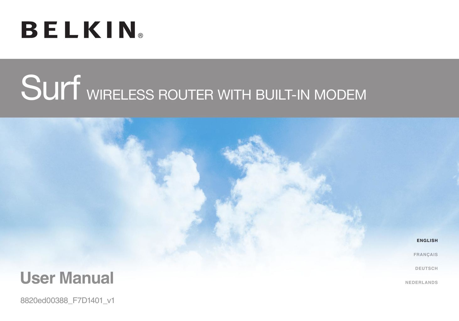 Belkin 8820ED00388_F7D1401_V1 Network Router User Manual