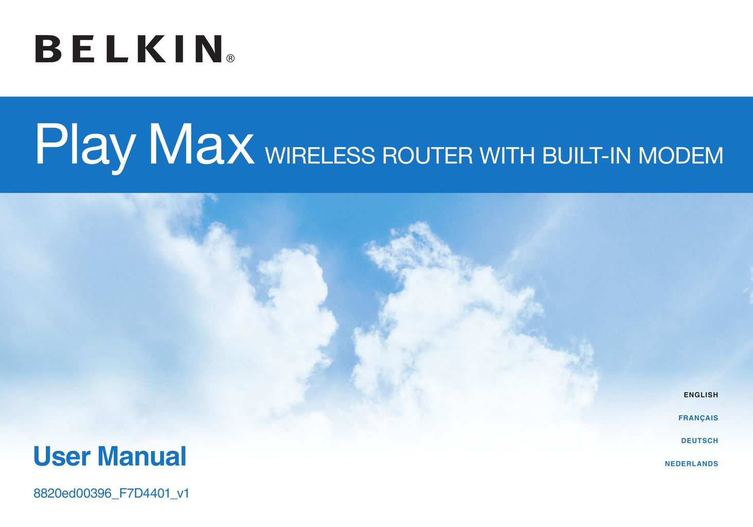 Belkin 8820ED00396_F7D4401_V1 Network Router User Manual