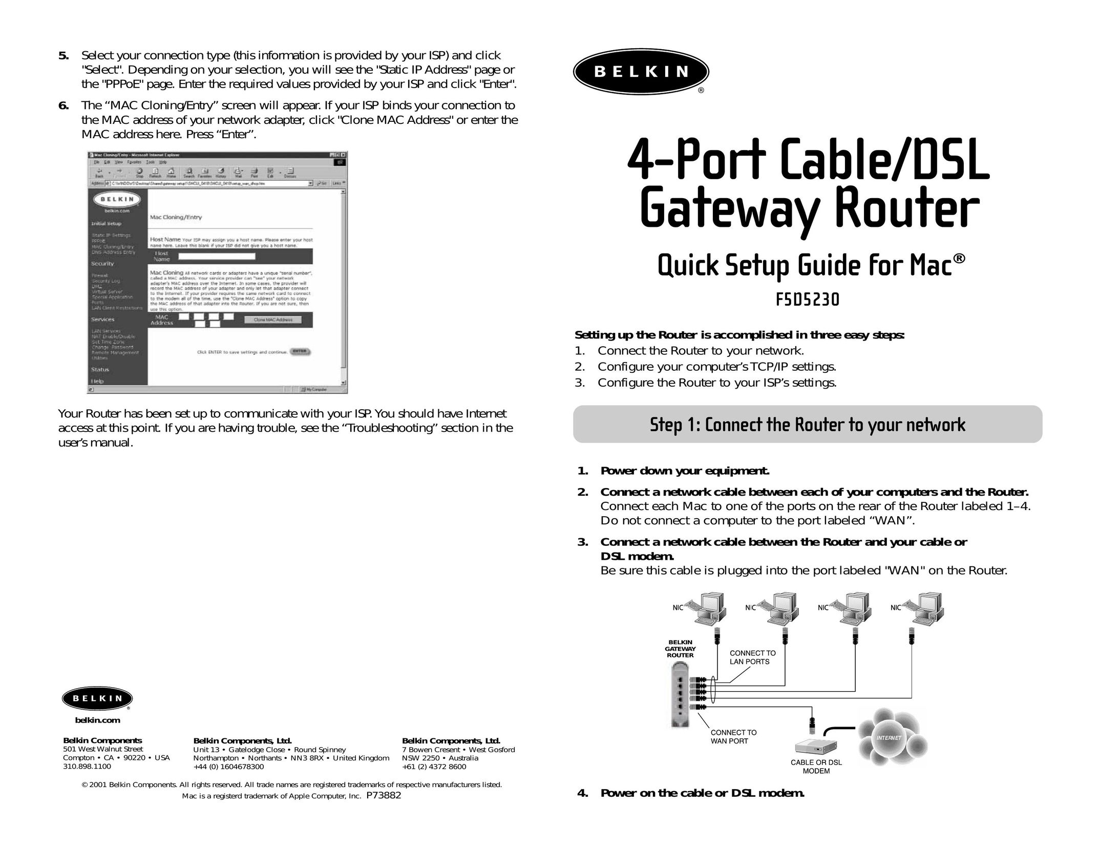 Belkin F5D5230 Network Router User Manual