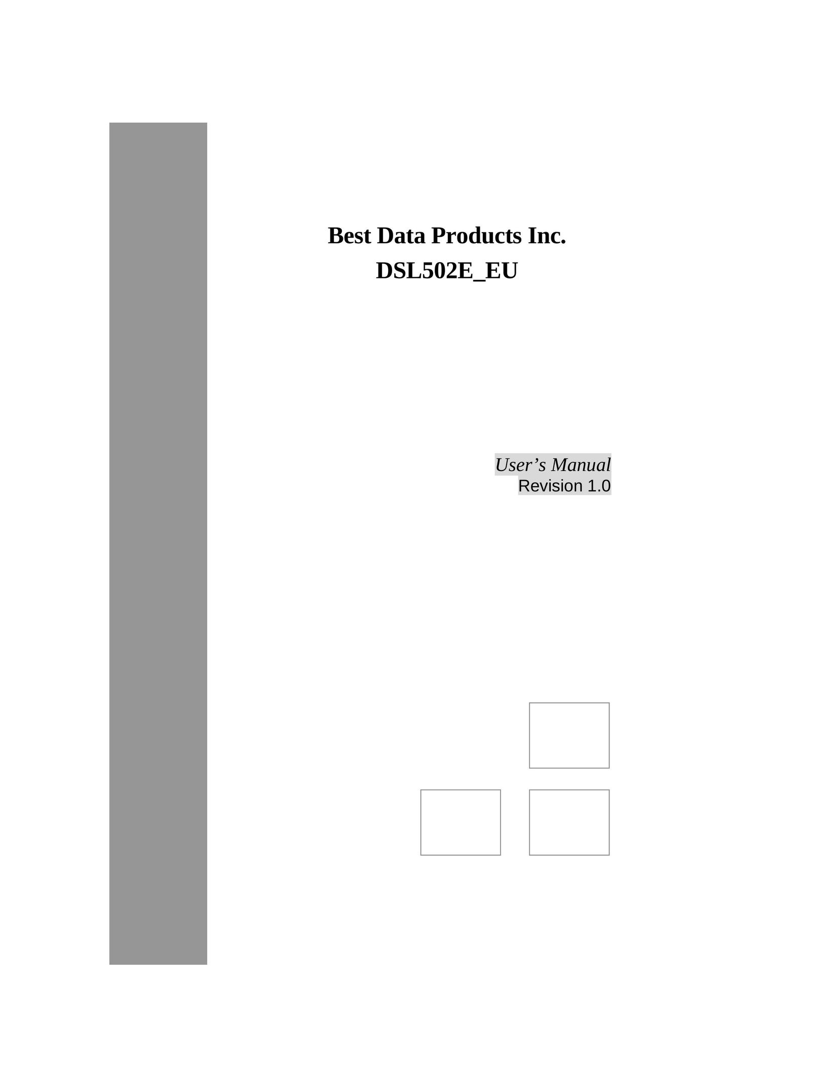Best Data Products DSL502E_EU Network Router User Manual