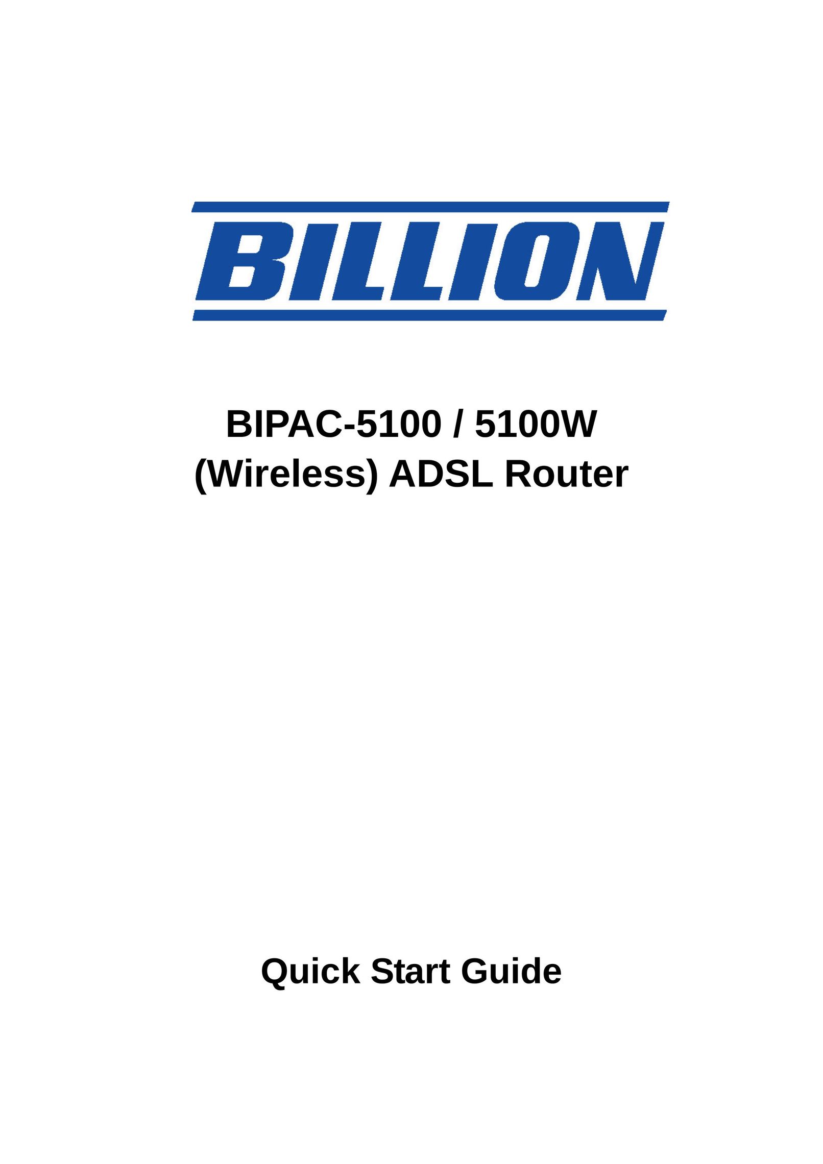 Billion Electric Company 5100W Network Router User Manual