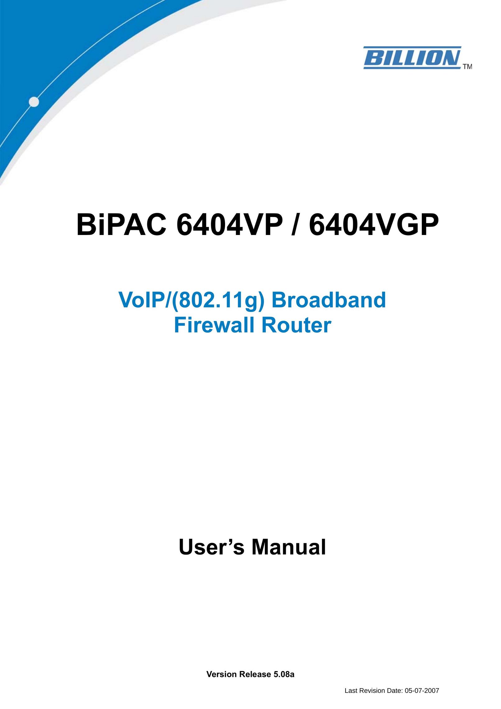 Billion Electric Company 6404VGP Network Router User Manual