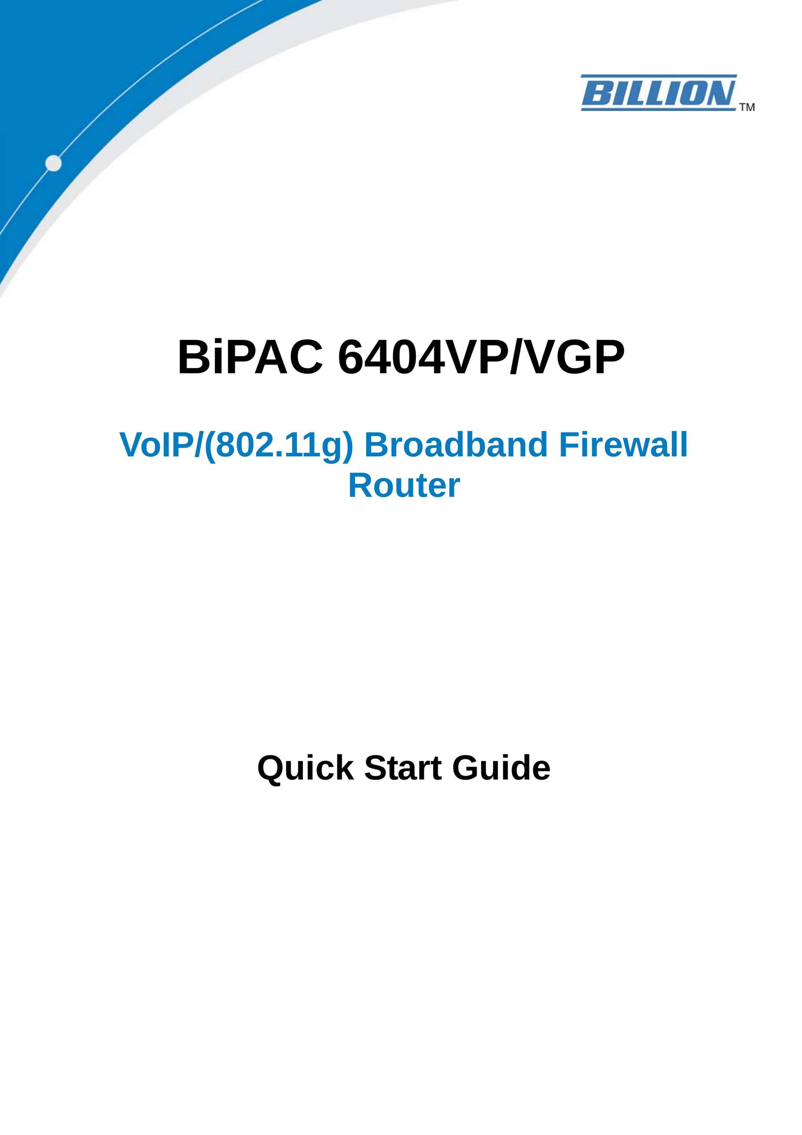 Billion Electric Company 6404VP Network Router User Manual
