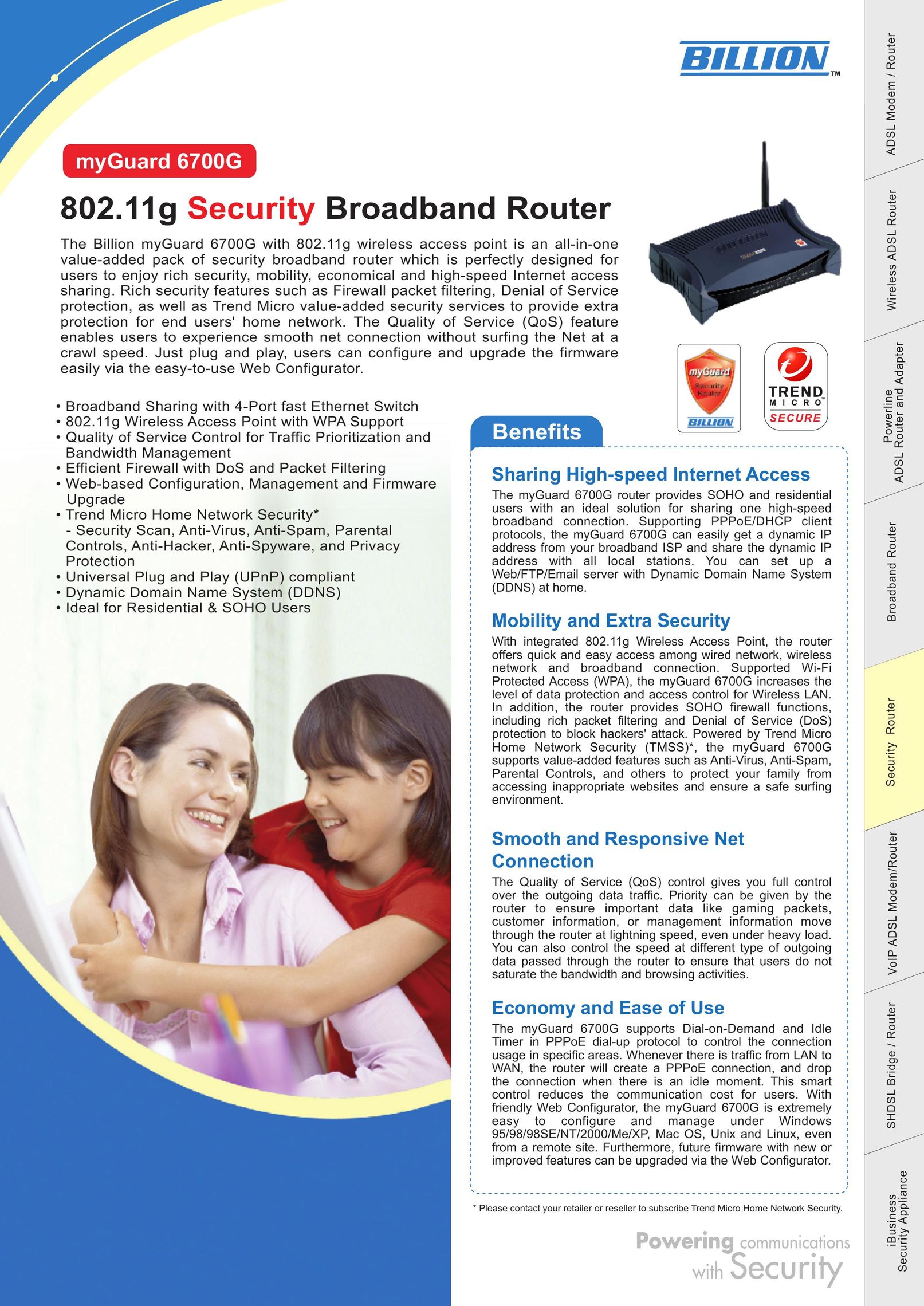 Billion Electric Company 6700G Network Router User Manual
