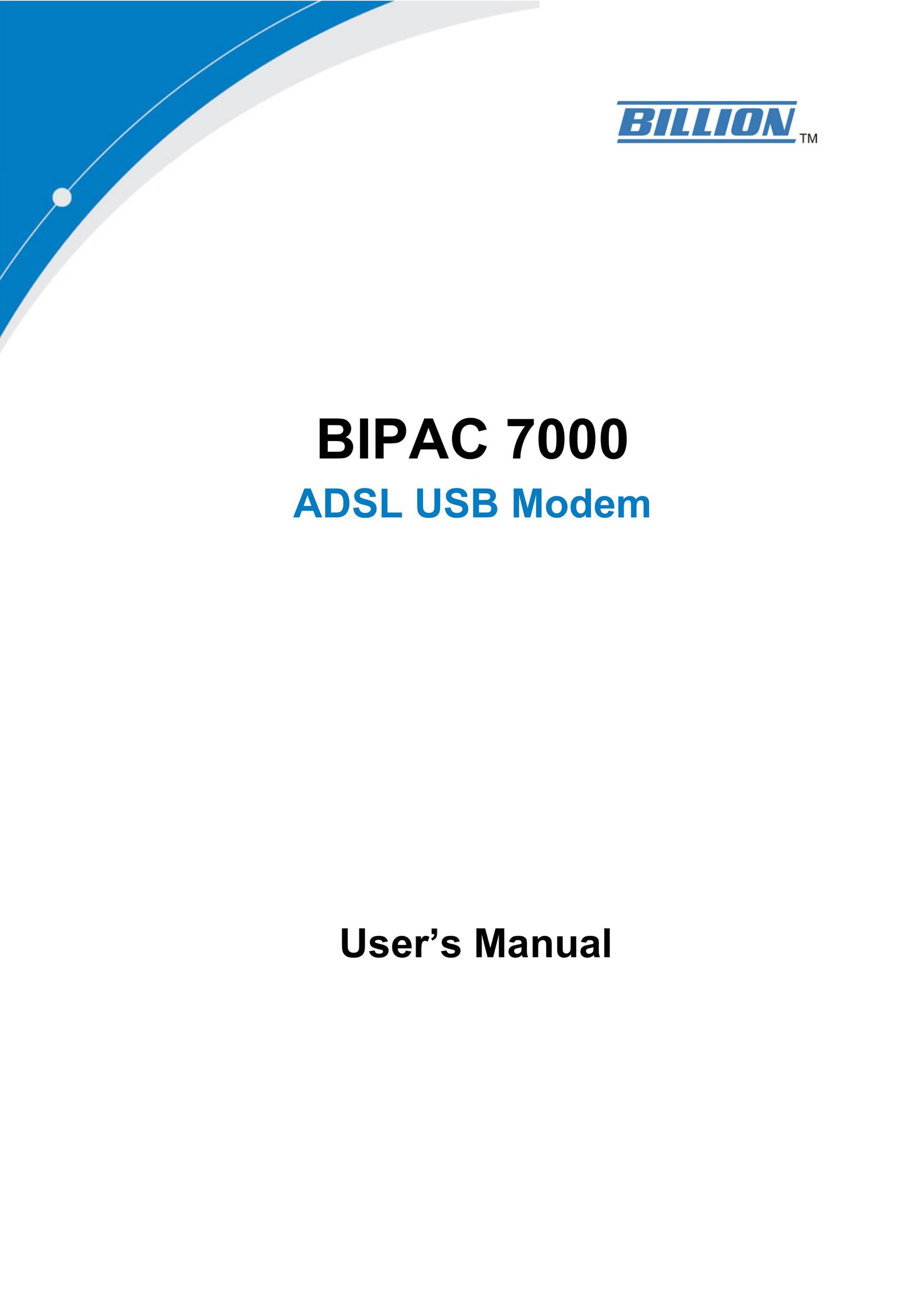 Billion Electric Company 7000 Network Router User Manual