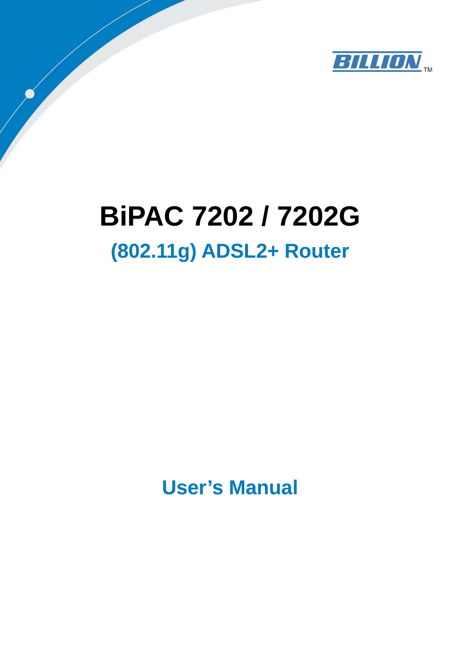 Billion Electric Company 7202 Network Router User Manual