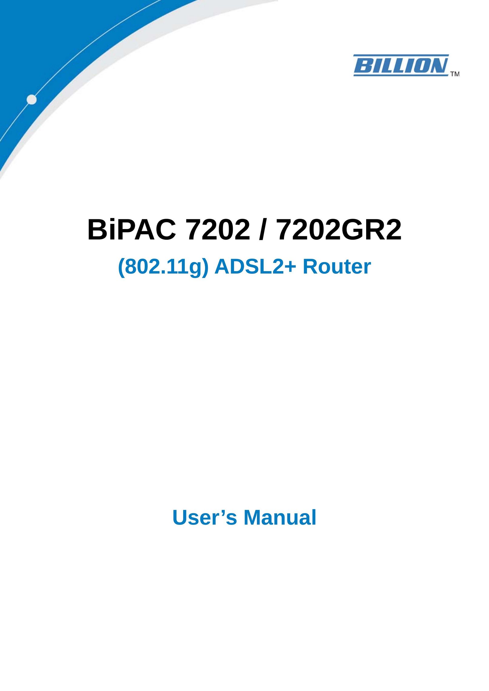 Billion Electric Company 7202GR2 Network Router User Manual