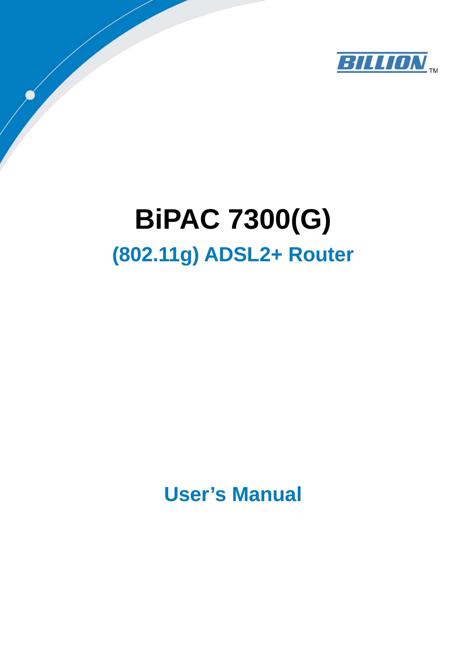 Billion Electric Company 7300(G) Network Router User Manual