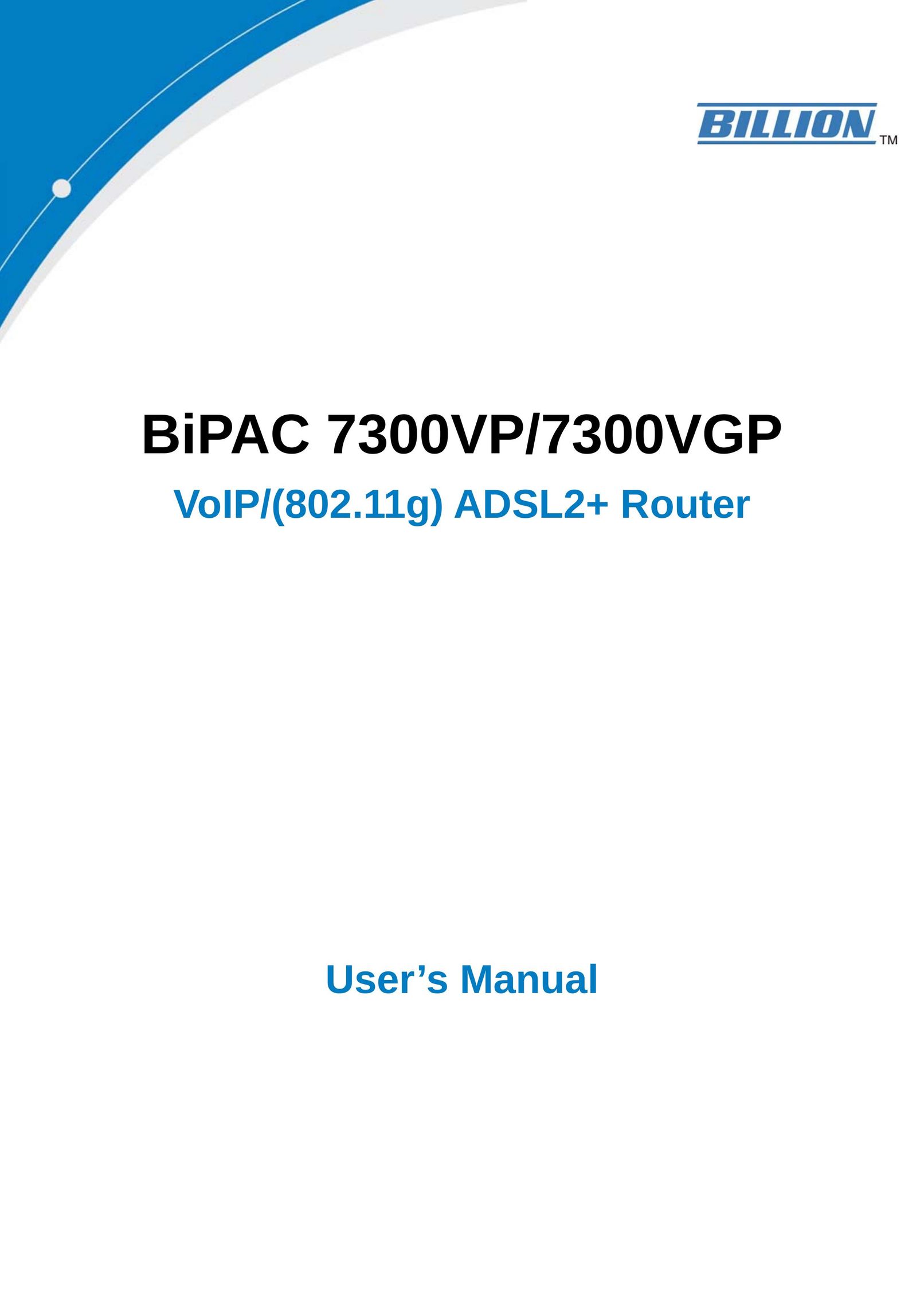 Billion Electric Company 7300VP Network Router User Manual