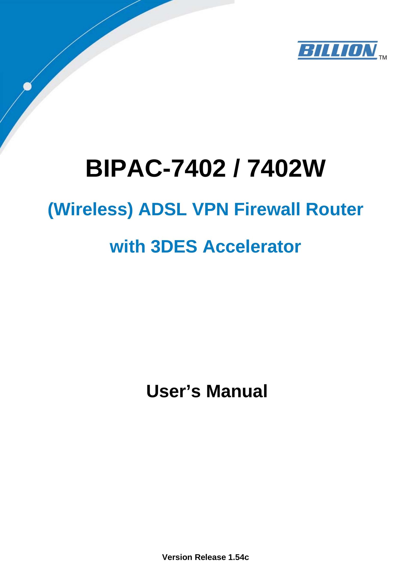 Billion Electric Company 7402 Network Router User Manual