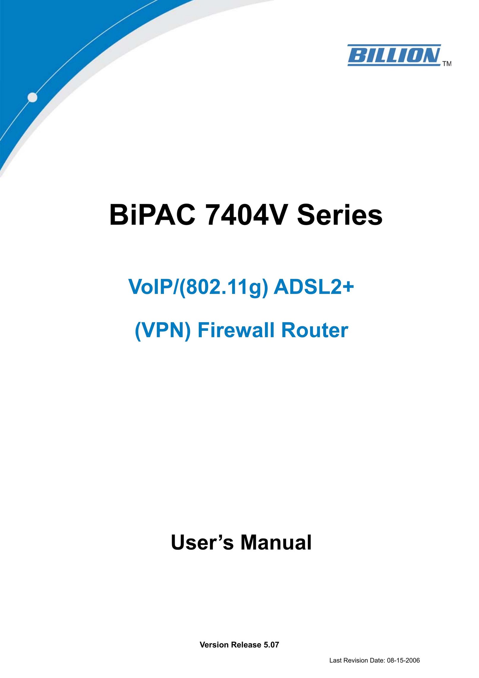 Billion Electric Company 7404V Series Network Router User Manual
