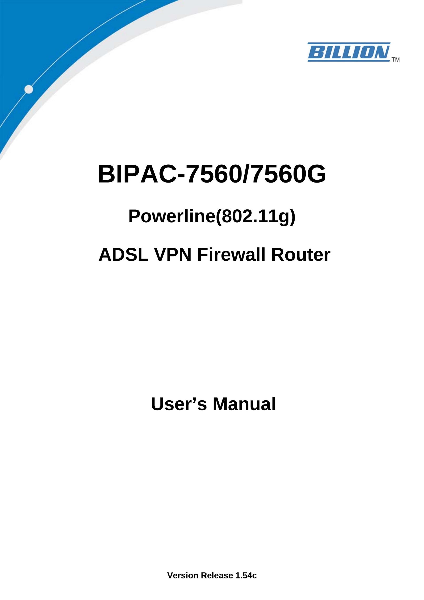 Billion Electric Company 7560 Network Router User Manual