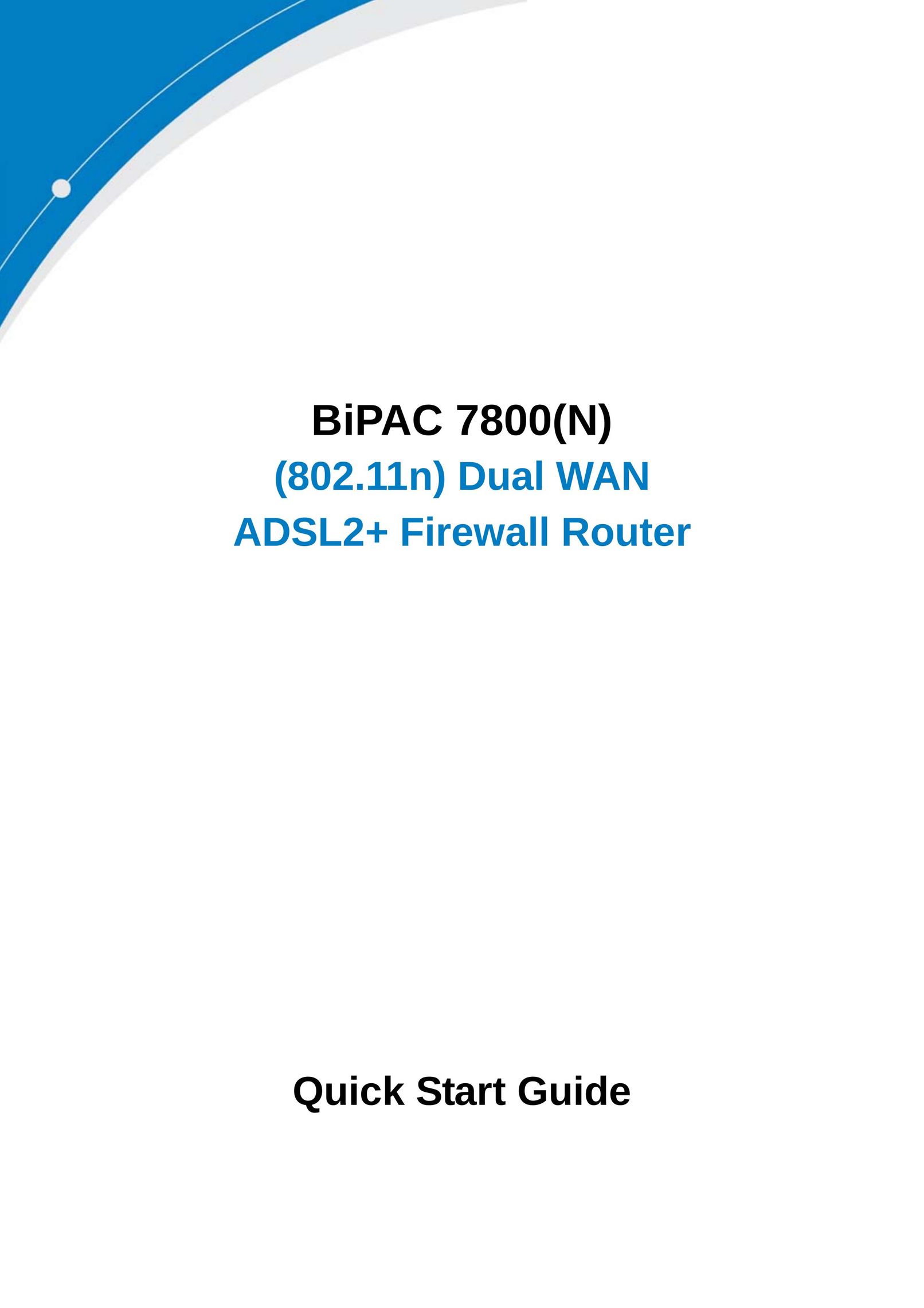Billion Electric Company 7800(N) Network Router User Manual