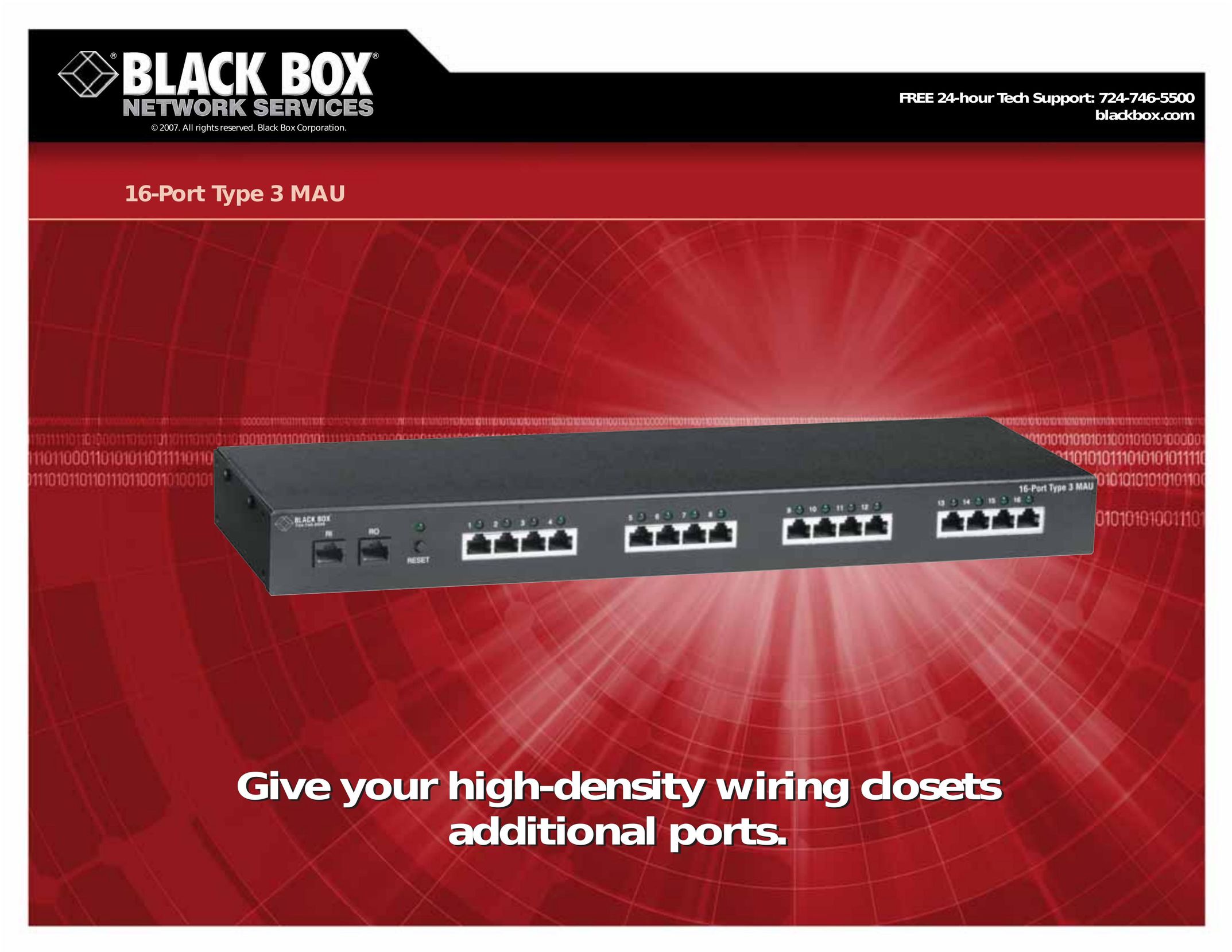 Black Box 16-Port Type 3 MAU Network Router User Manual
