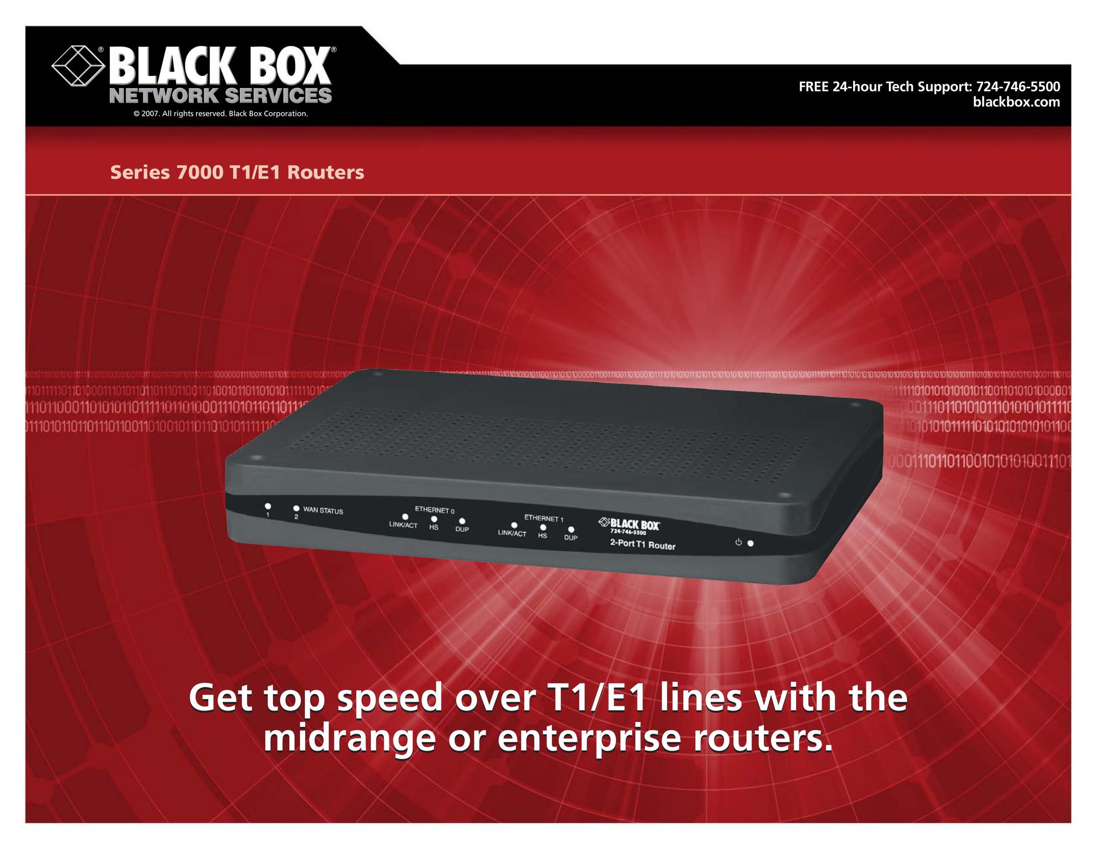 Black Box 7000 T1/E1 Network Router User Manual