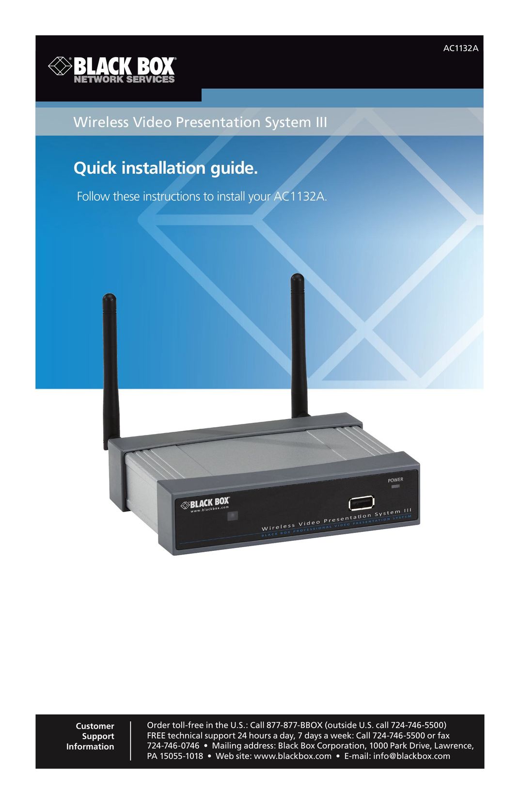 Black Box AC1132A Network Router User Manual