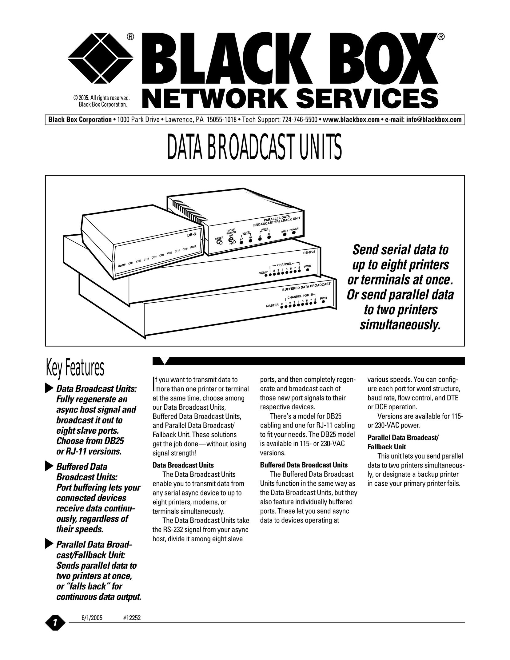Black Box DB25 Network Router User Manual