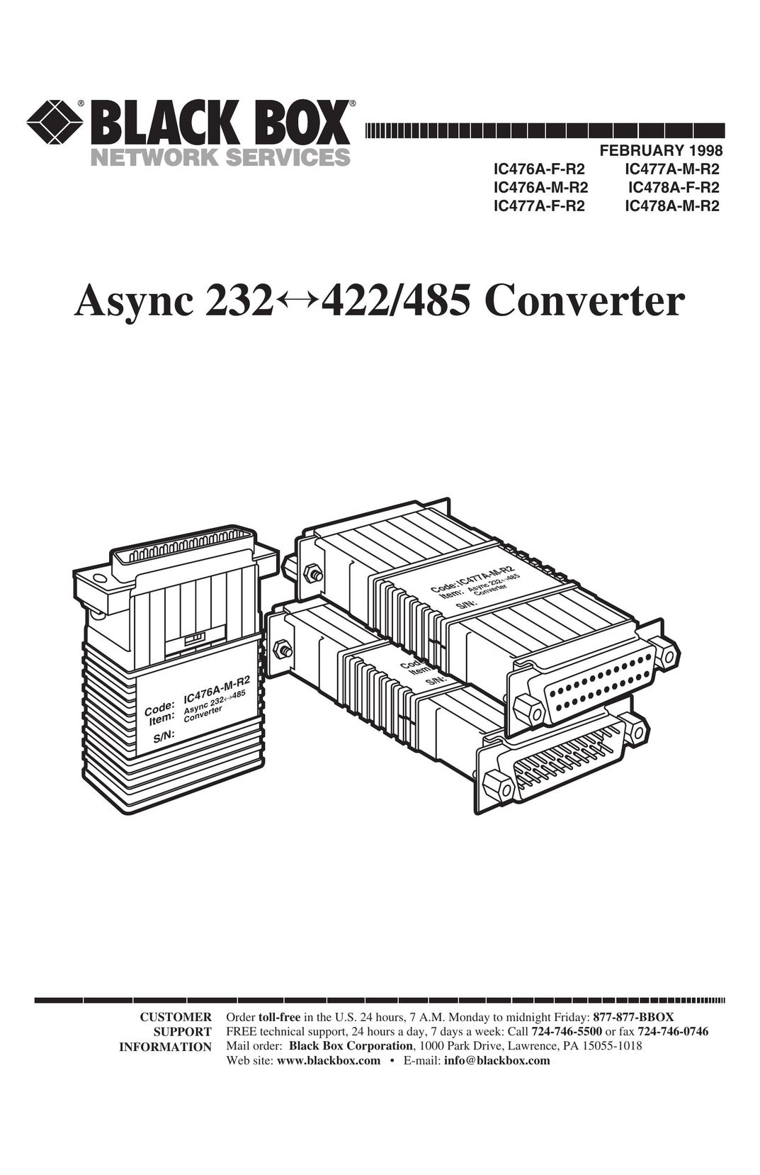 Black Box IC476A-F-R2 Network Router User Manual