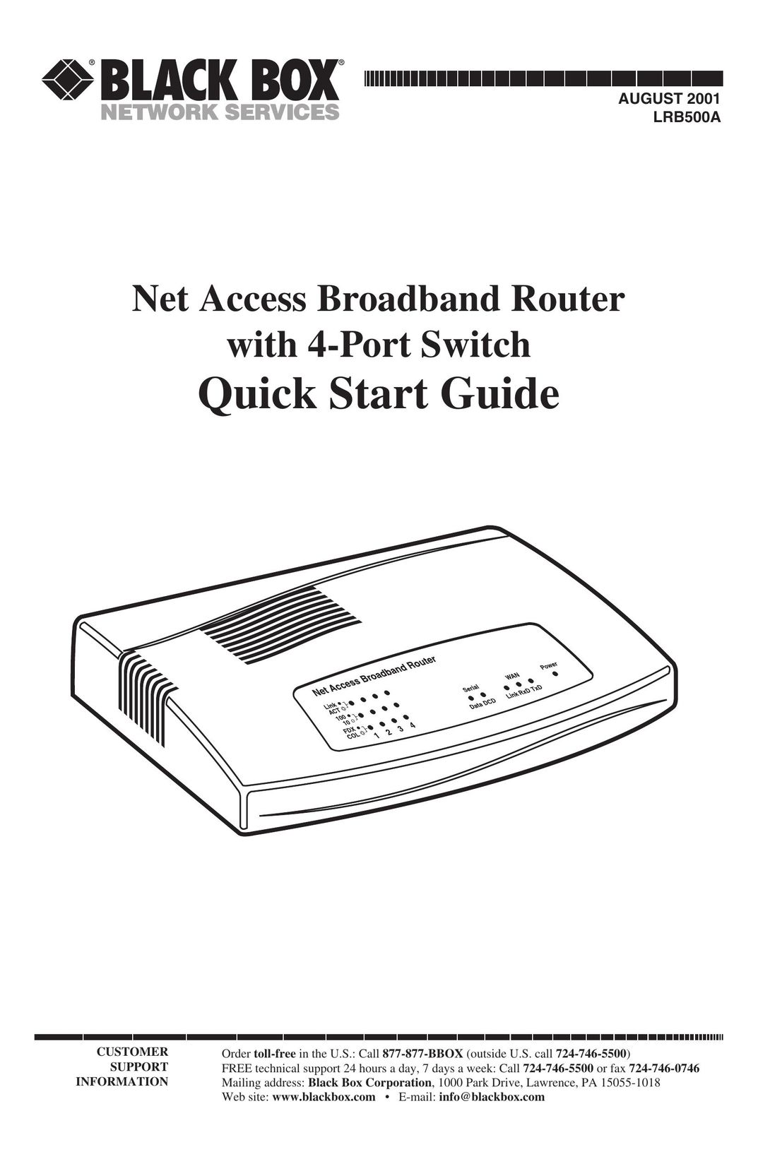 Black Box LRB500A Network Router User Manual