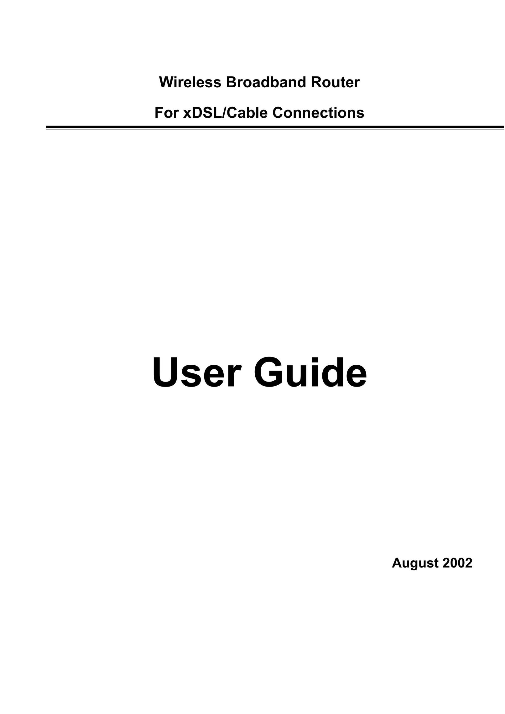Broadband Products xDSL/Cable Network Router User Manual