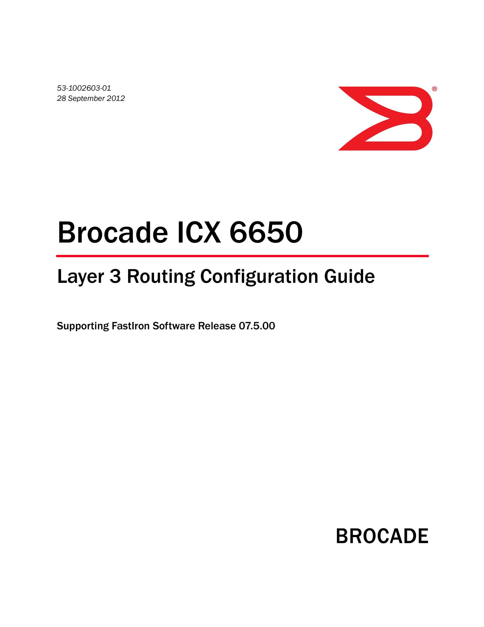 Brocade Communications Systems ICX 6650 Network Router User Manual