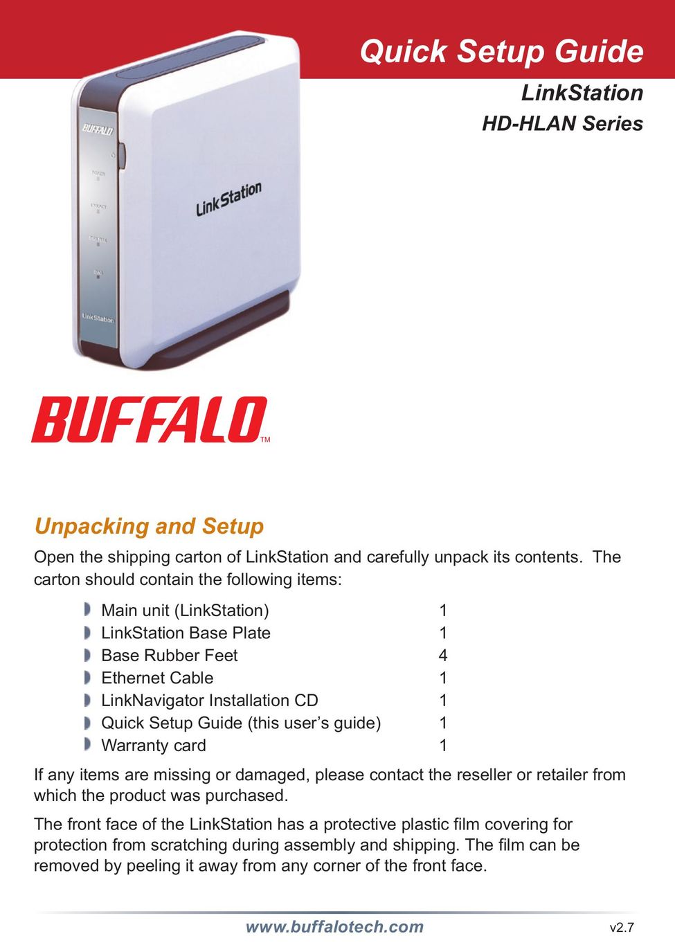 Buffalo Technology HD-HLAN Network Router User Manual