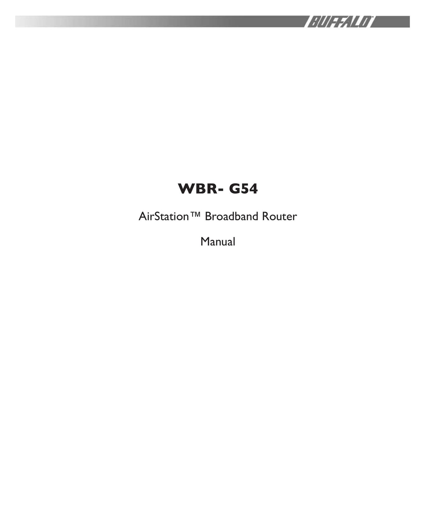 Buffalo Technology WBR-G54 Network Router User Manual