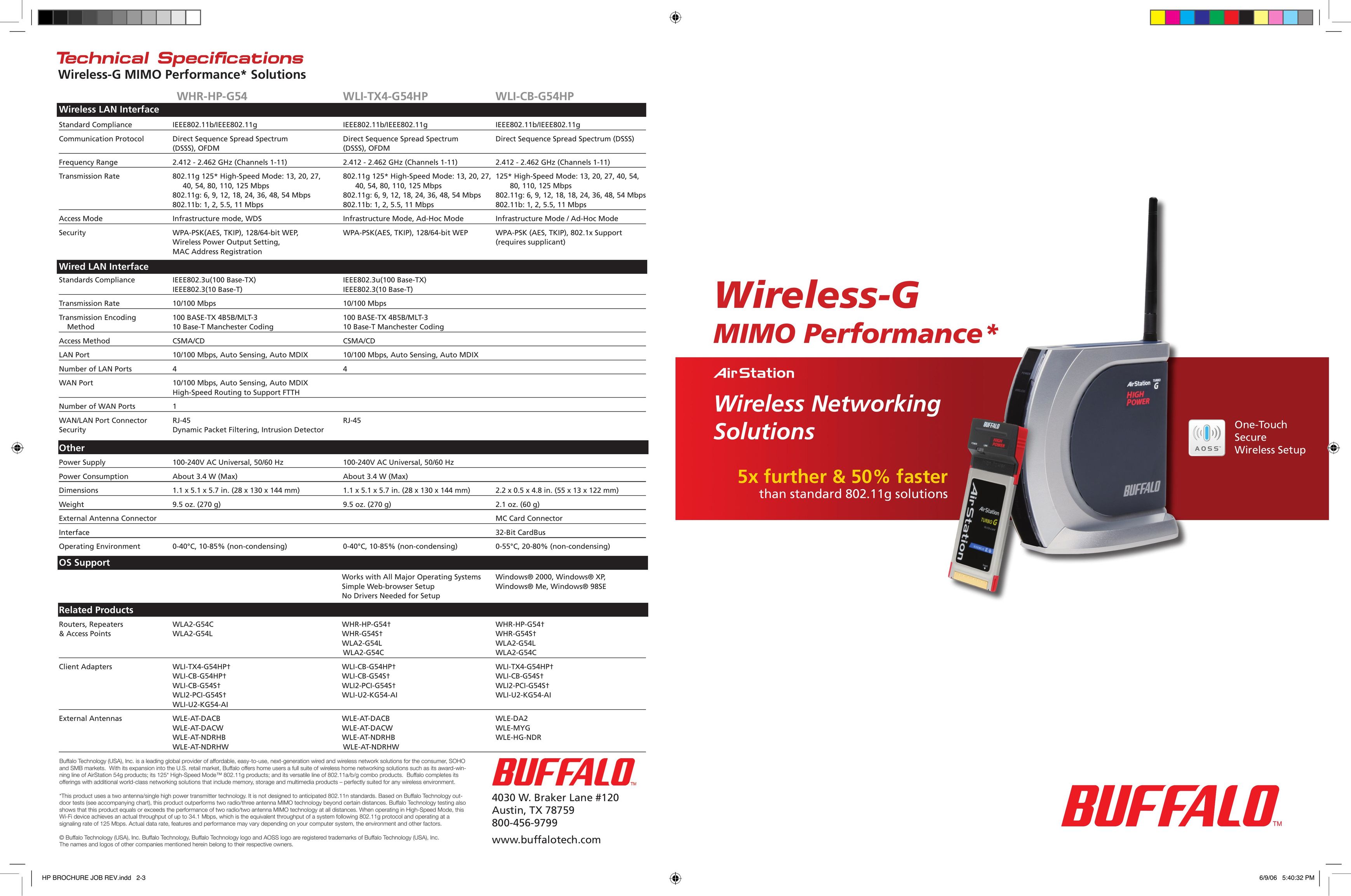 Buffalo Technology WLI-TX4-G54 Network Router User Manual