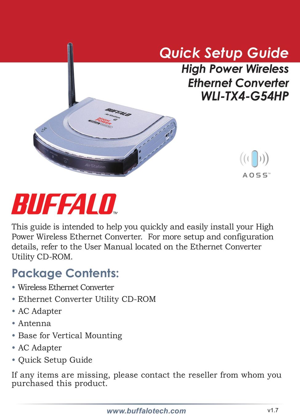 Buffalo Technology WLI-TX4-G54HP Network Router User Manual
