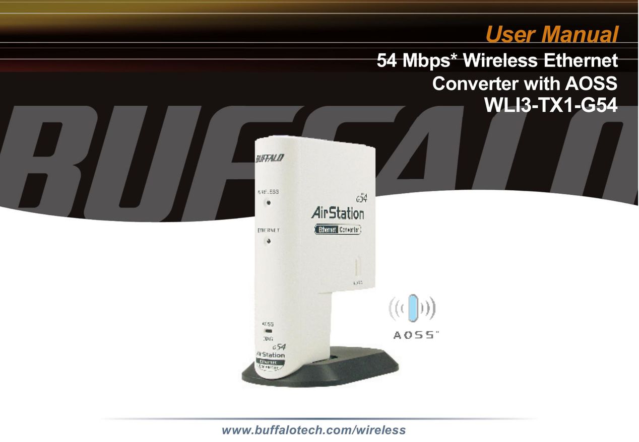 Buffalo Technology WLI3-TX1-G54 Network Router User Manual
