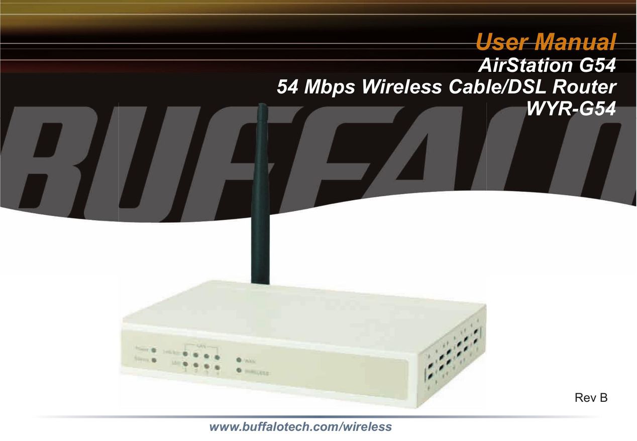 Buffalo Technology WYR-G54 Network Router User Manual