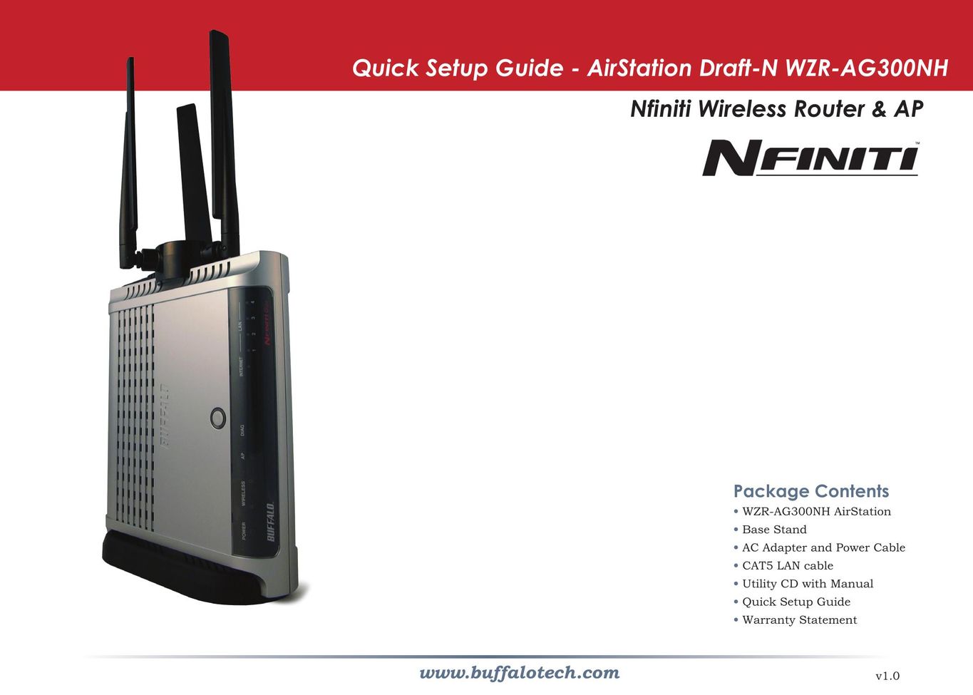 Buffalo Technology WZR-AG300NH Network Router User Manual