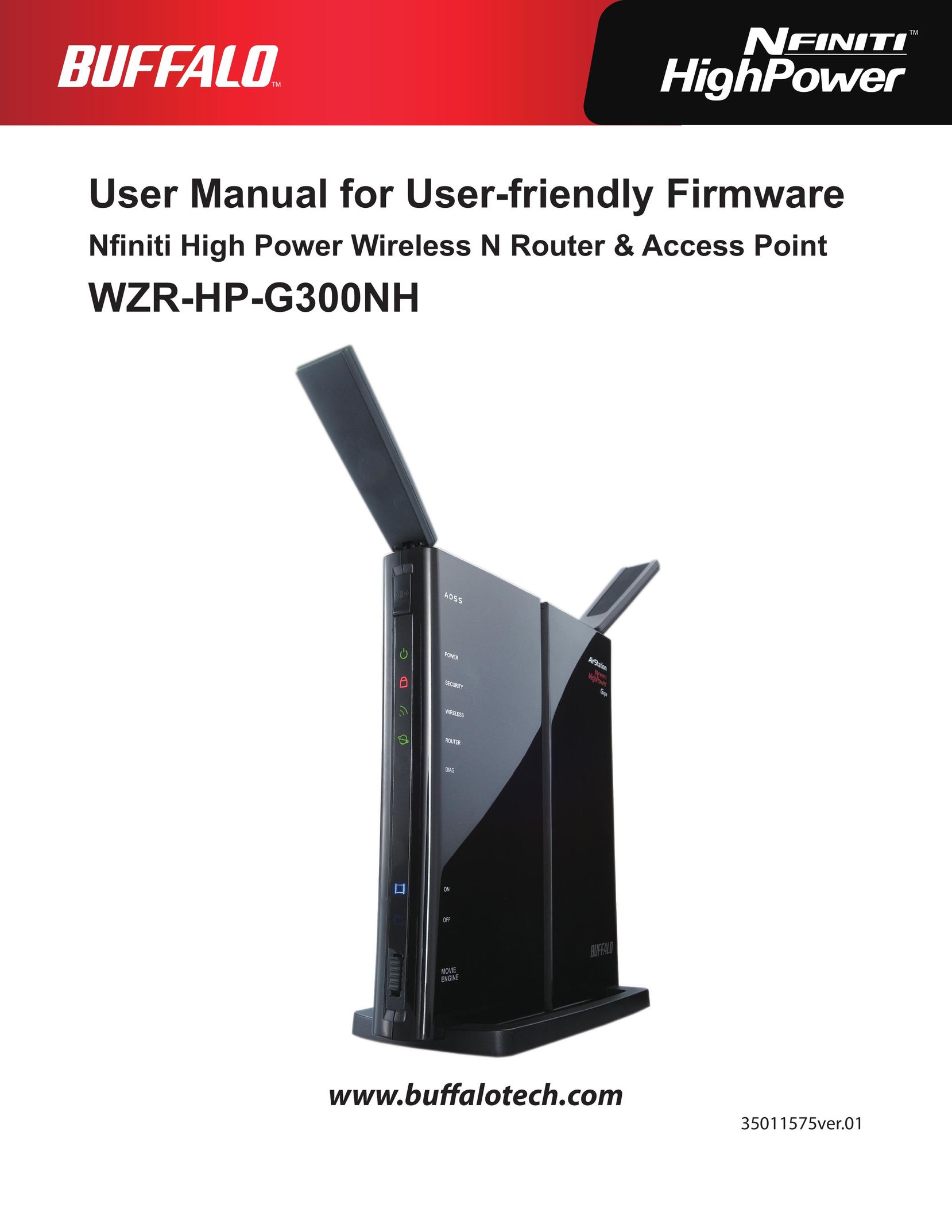 Buffalo Technology WZR-HP-G300NH Network Router User Manual