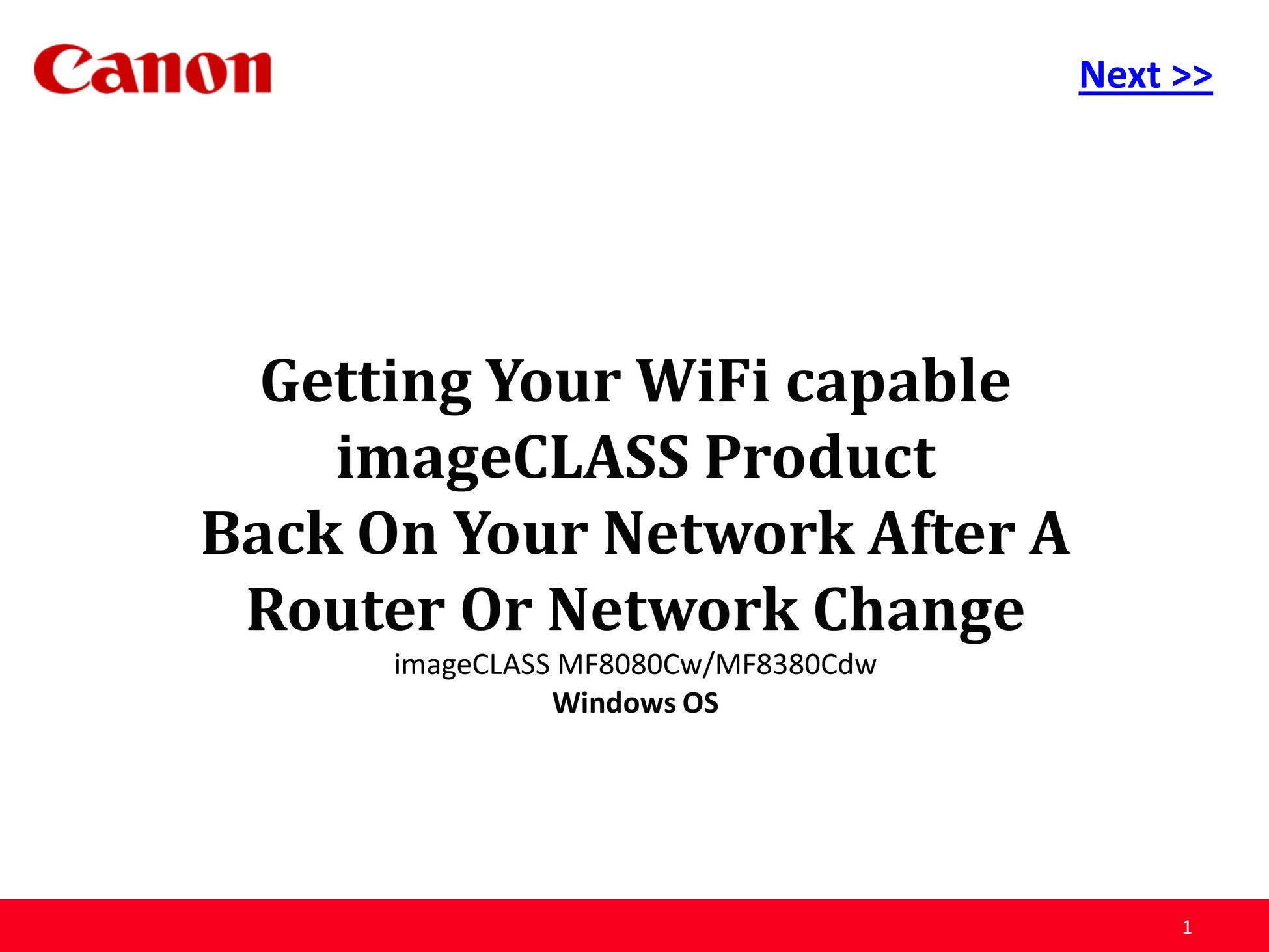 Canon MF8380CDW Network Router User Manual
