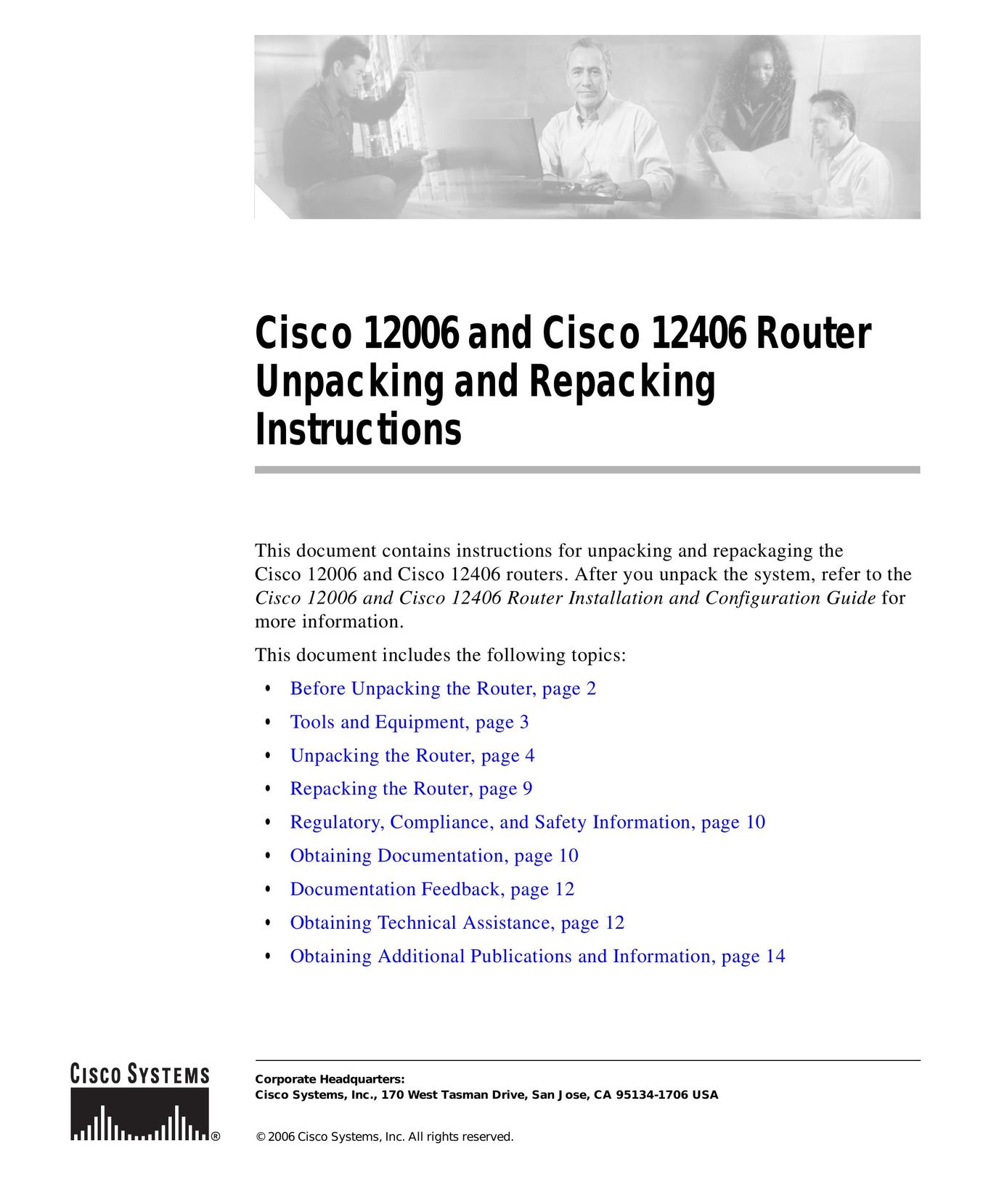 Cisco Systems 12406 Network Router User Manual