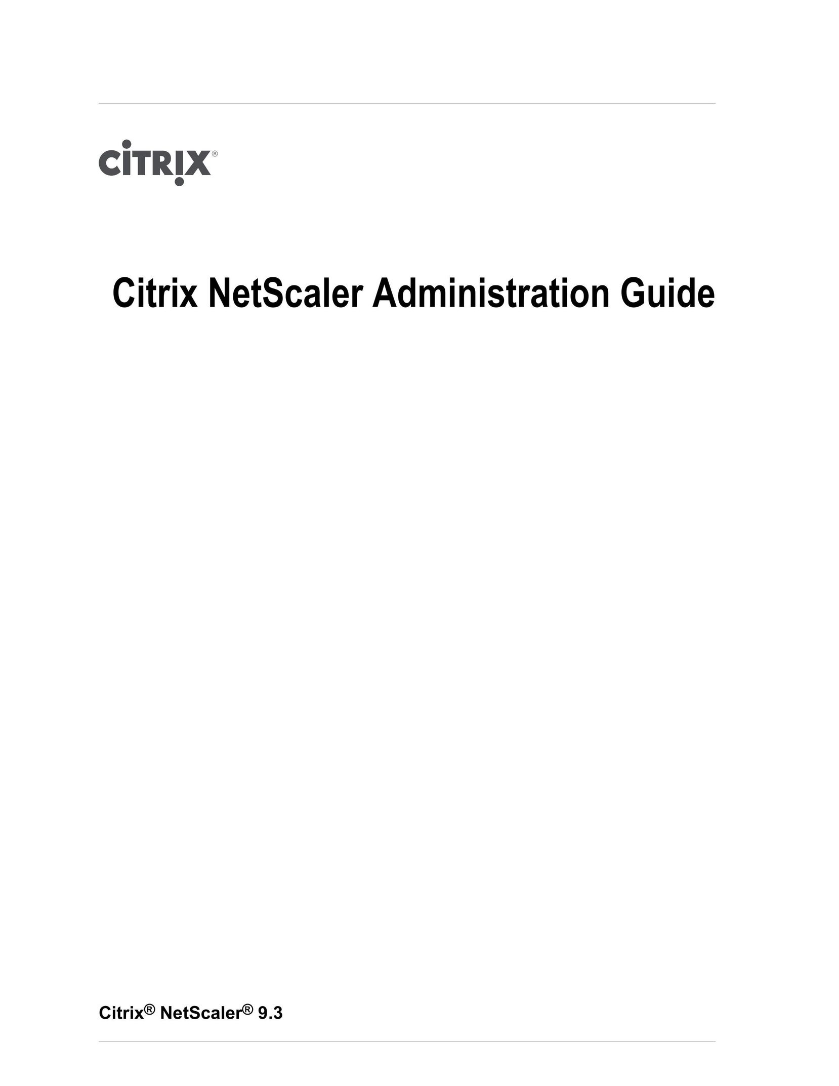 Citrix Systems CITRIX NETSCALER 9.3 Network Router User Manual