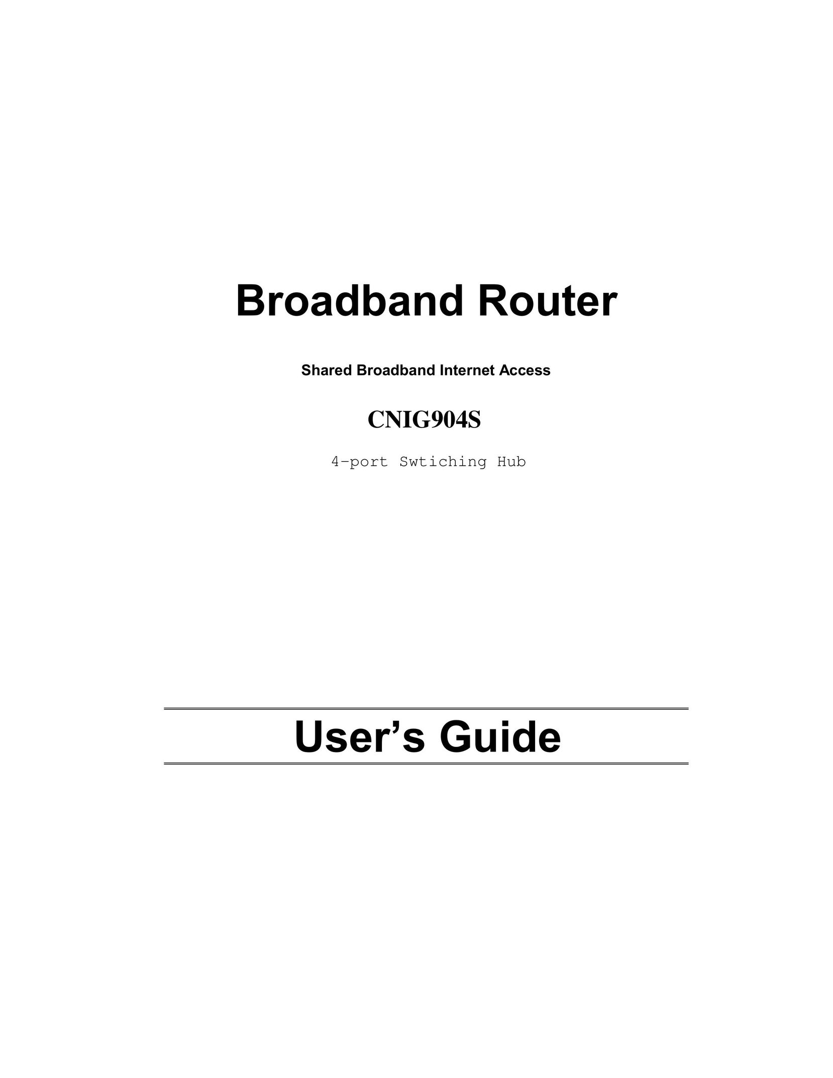 CNet Technology CNIG904S Network Router User Manual