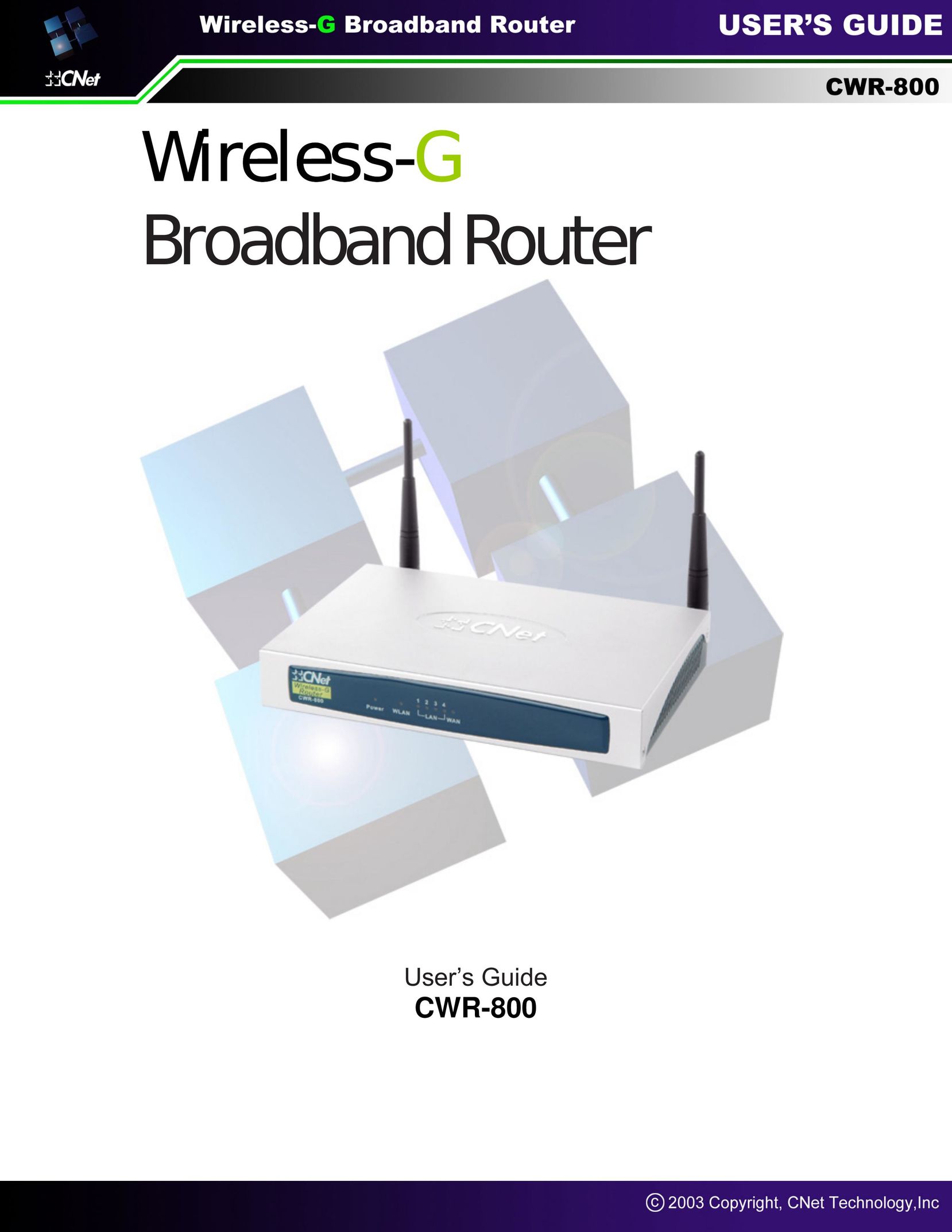 CNet Technology CWR-800 Network Router User Manual