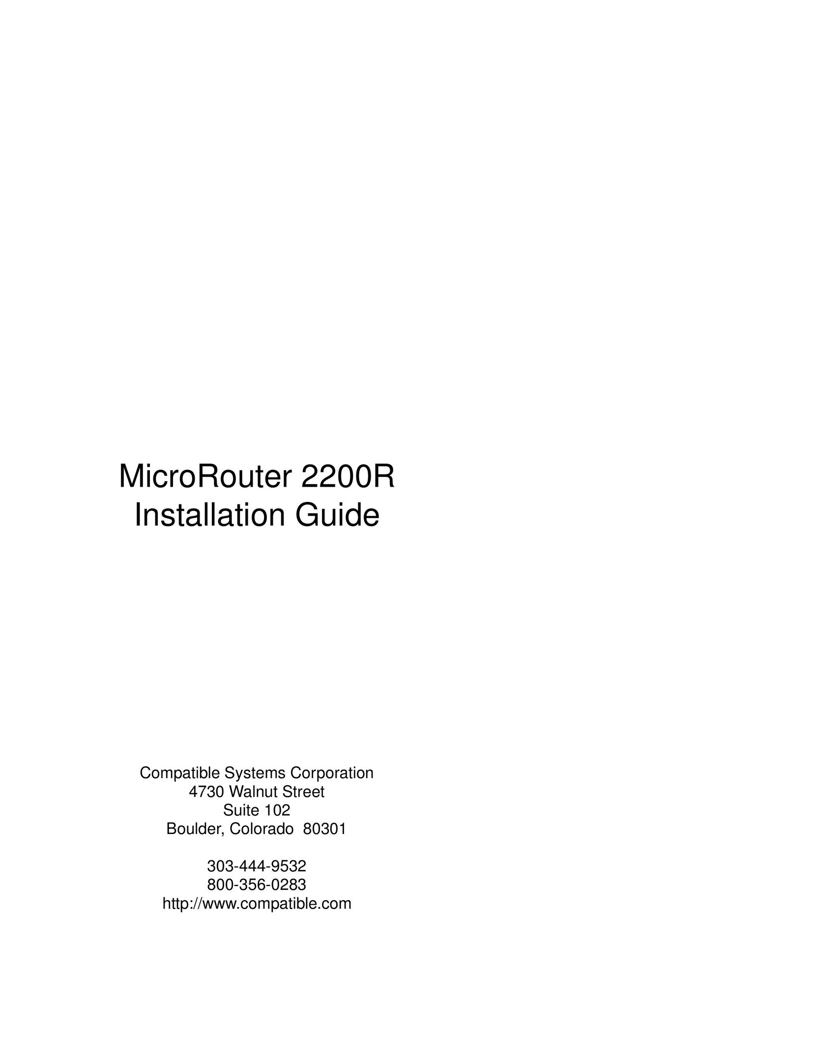 Compatible Systems 2200R Network Router User Manual