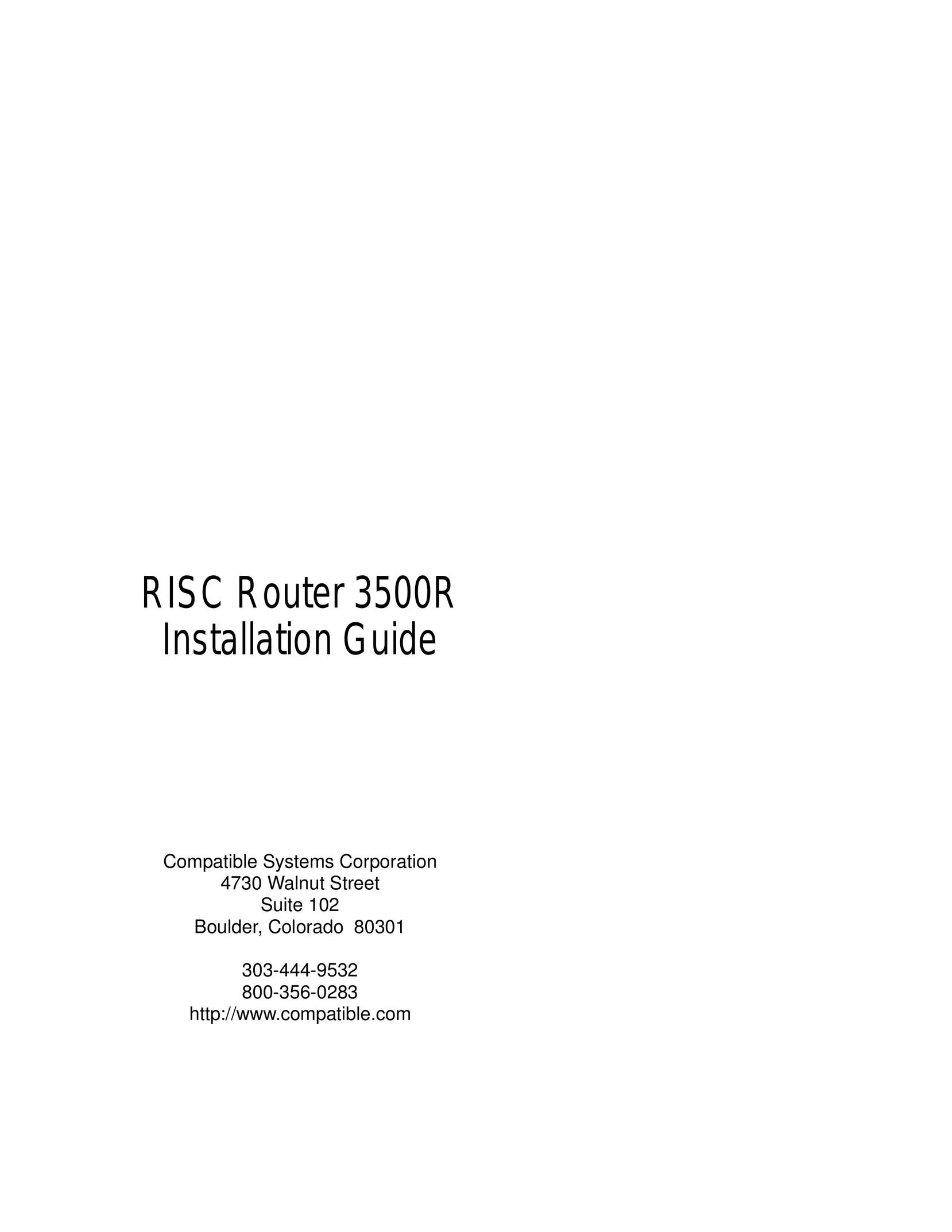 Compatible Systems 3500R Network Router User Manual