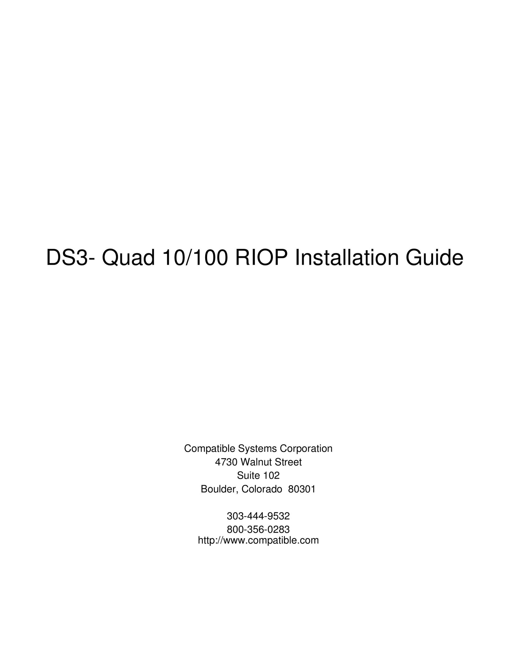 Compatible Systems DS3 Network Router User Manual