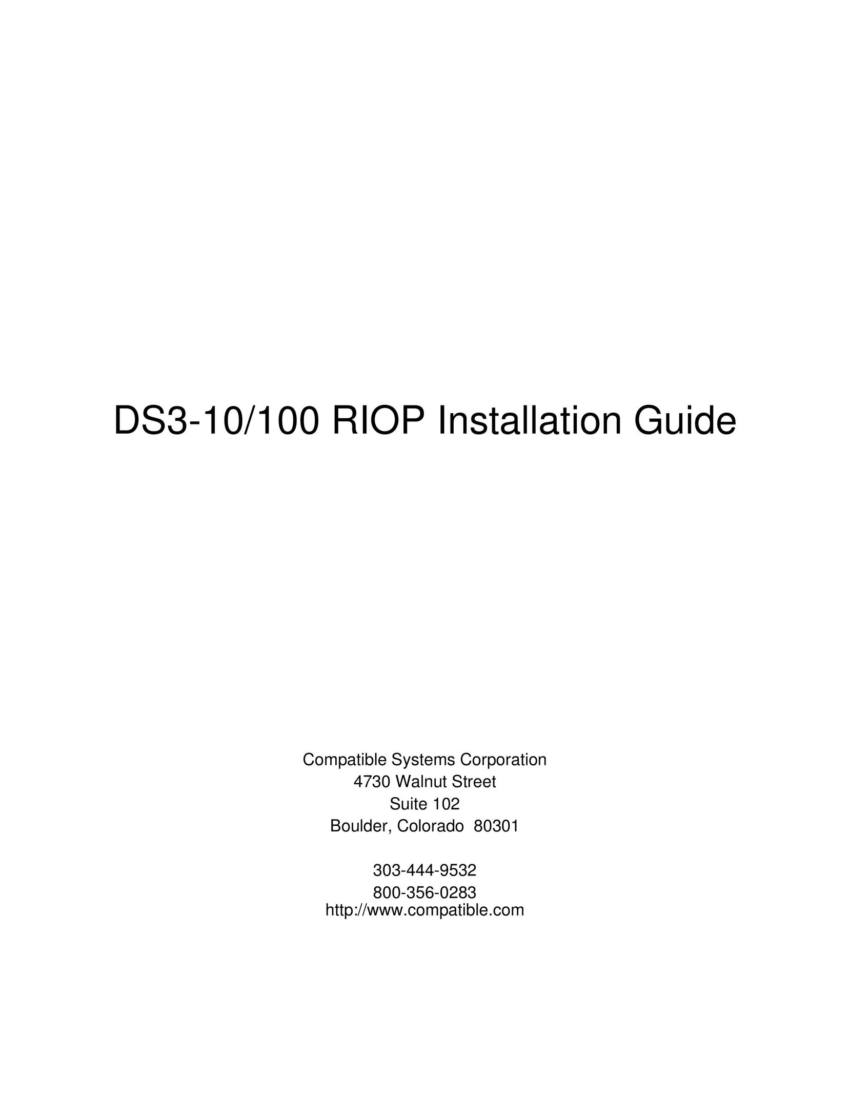 Compatible Systems DS3-10/100 Network Router User Manual