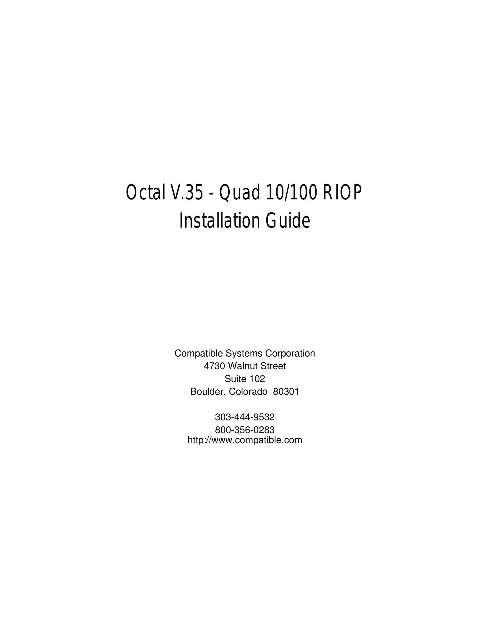 Compatible Systems OCTAL V.35 Network Router User Manual