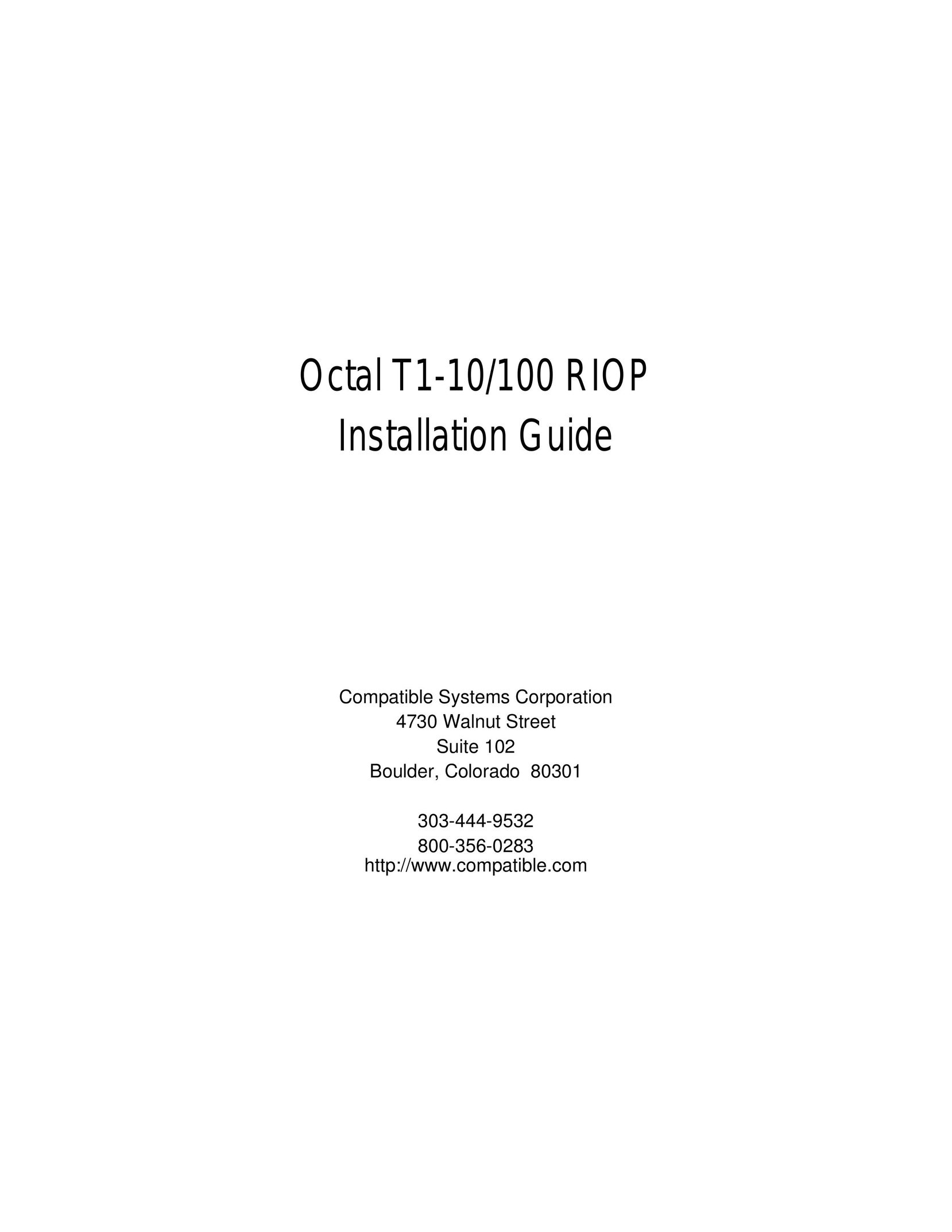 Compatible Systems T1-10/100 Network Router User Manual