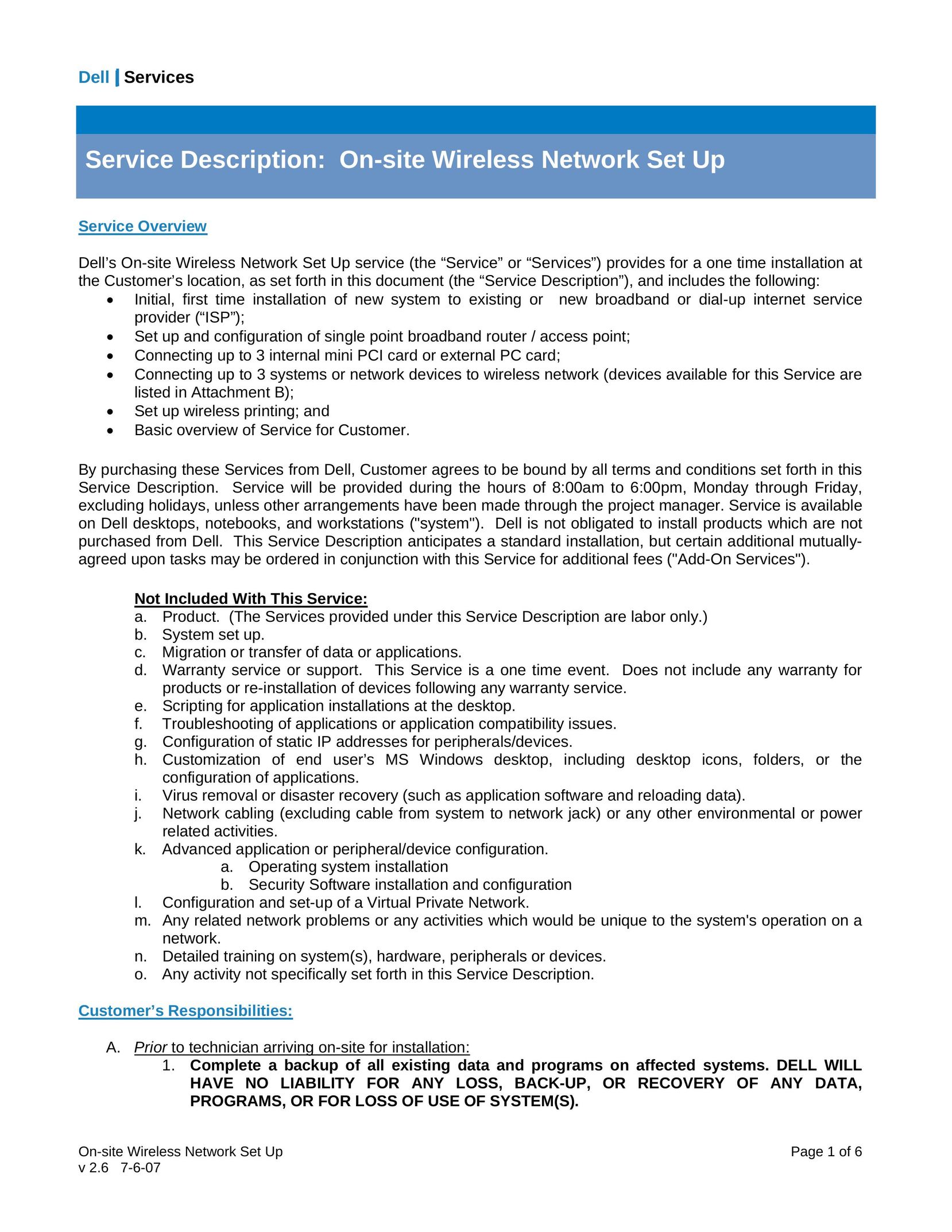 Dell v 2.6 7-6-07 Network Router User Manual