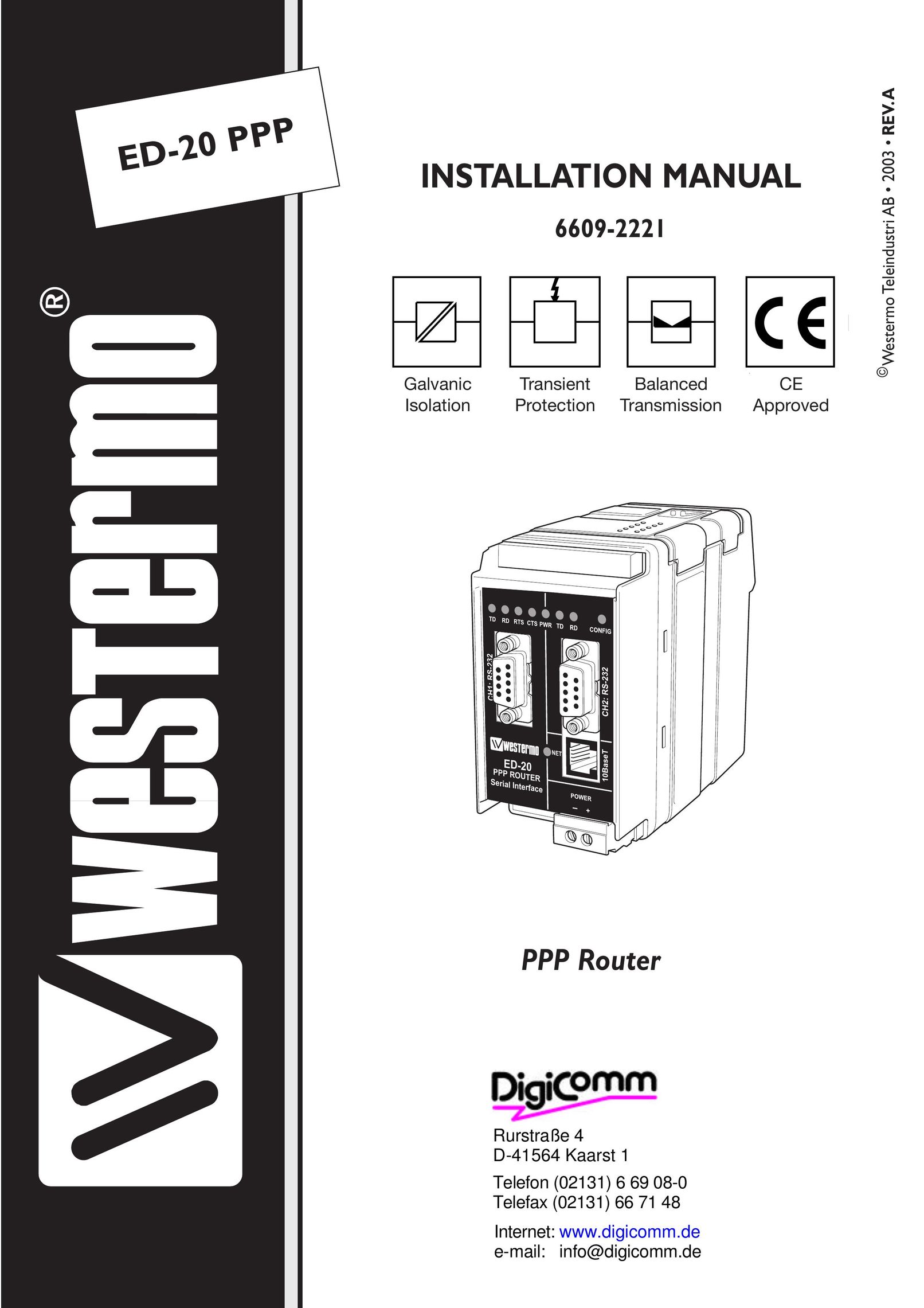 Digicom ED-20 PPP Network Router User Manual