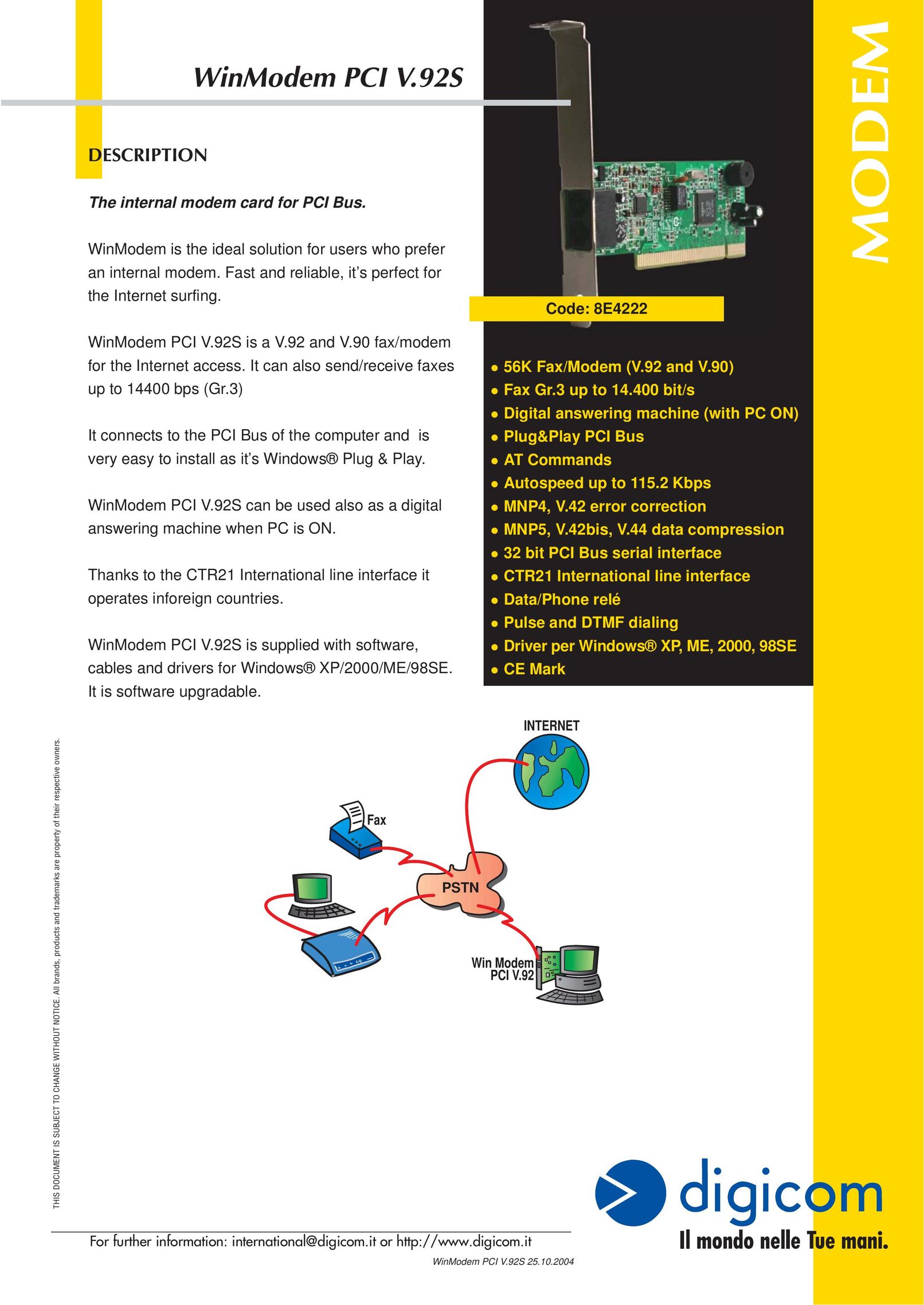 Digicom V.92S Network Router User Manual