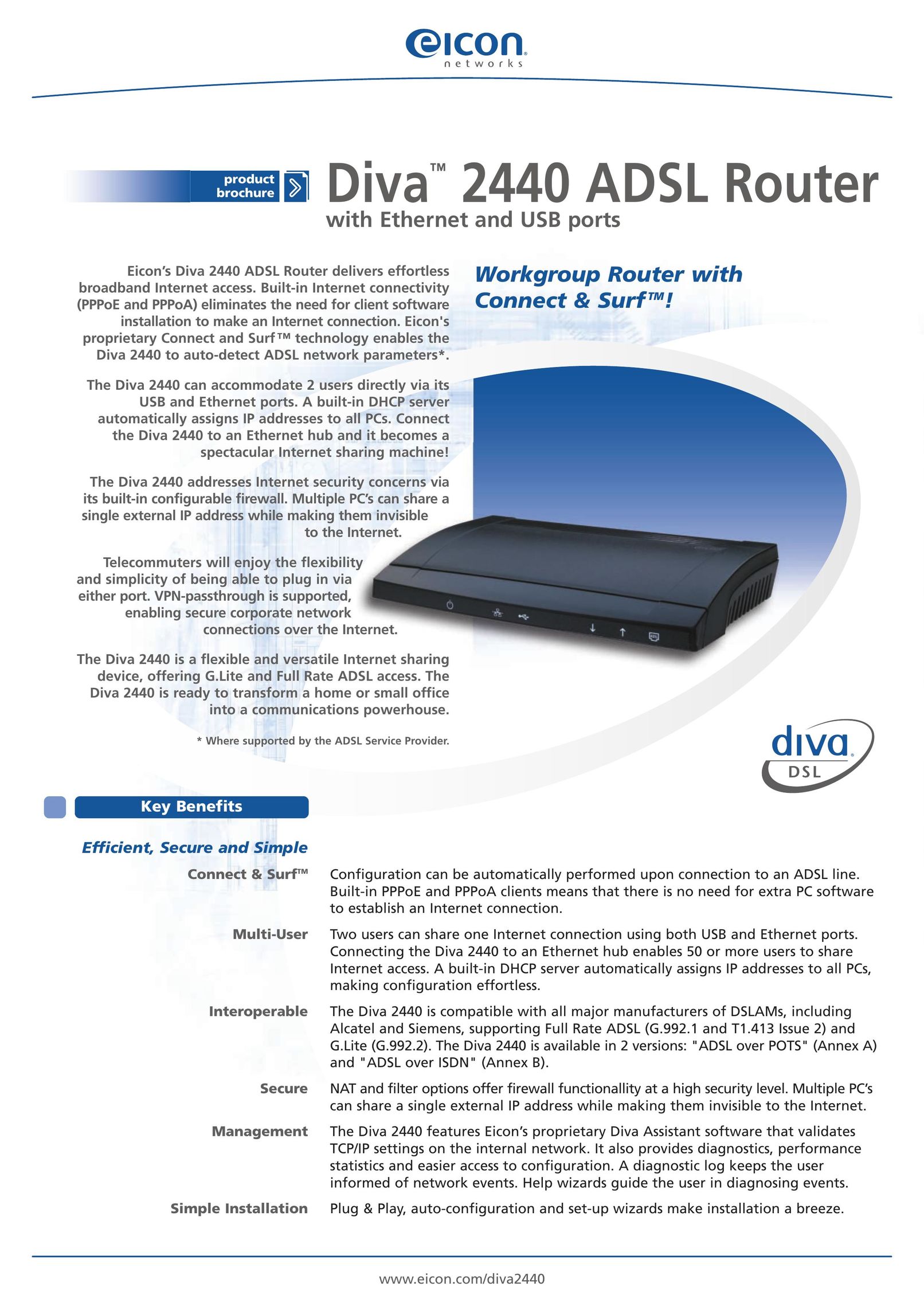 Diva De Provence 2440 Network Router User Manual